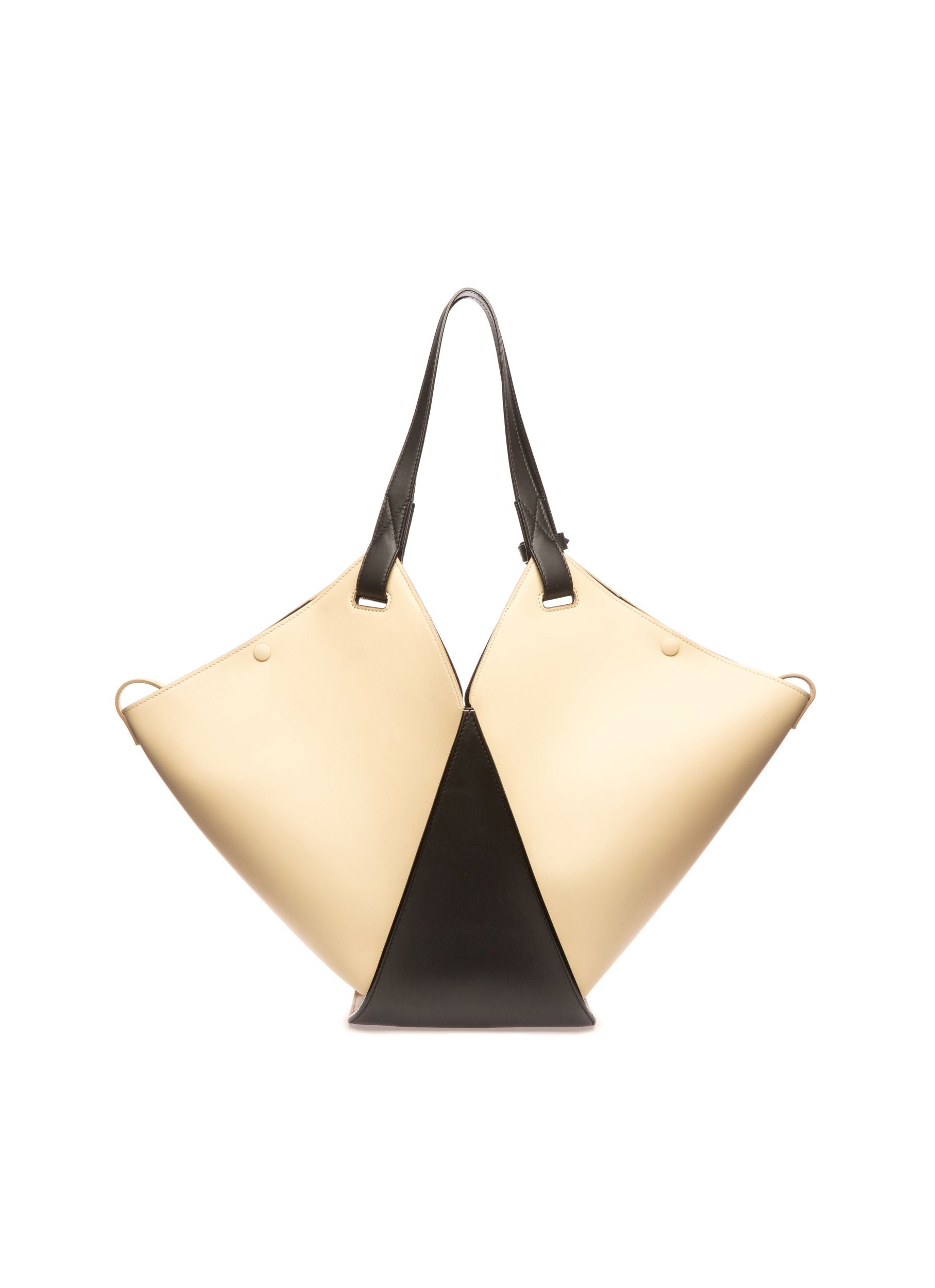 Ahria Cabas En Cuir Beige Clair Et Noir - Femme - Bally - 03
