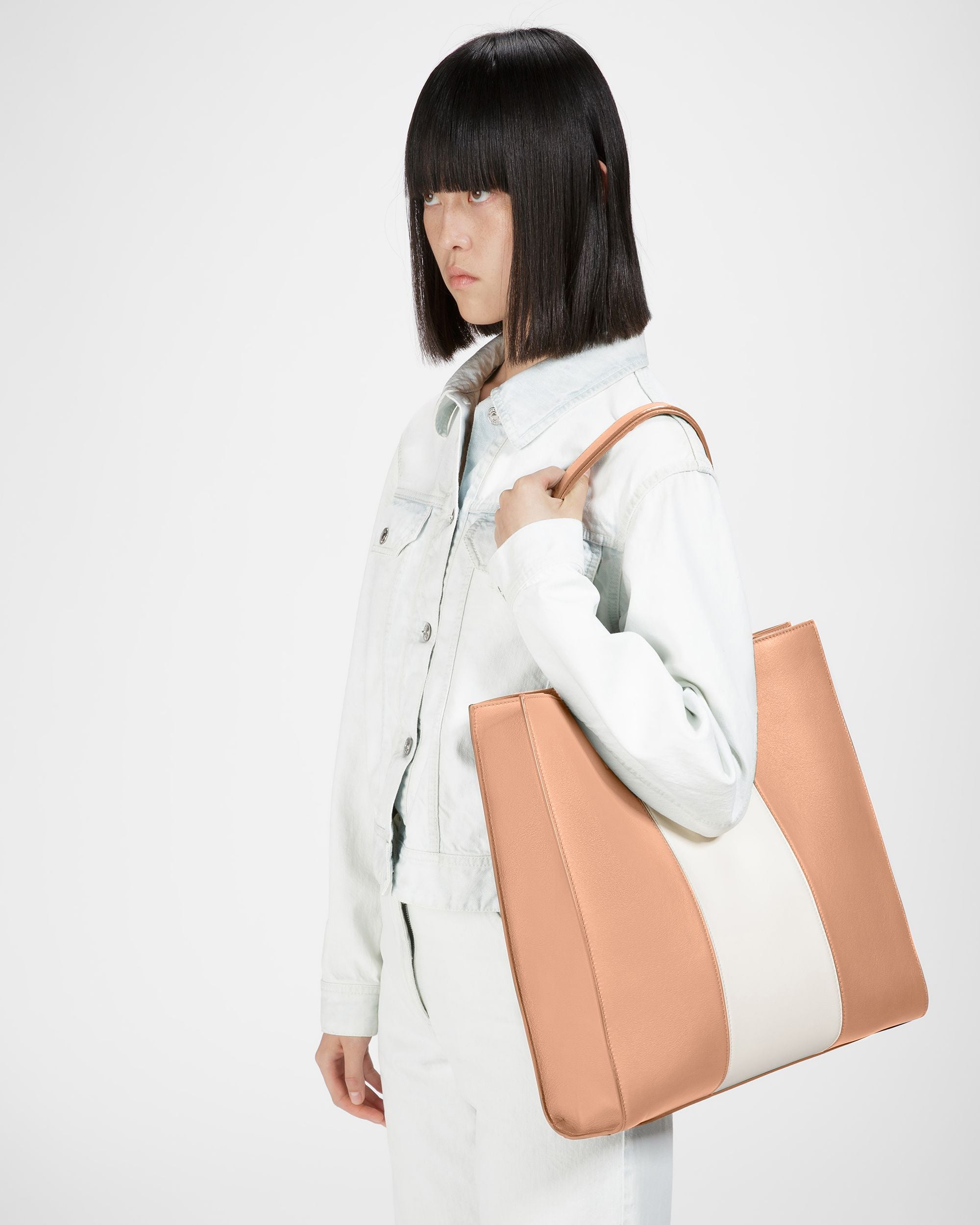 Crystalia Fourre-tout En Cuir Pêche Et Ivoire - Femme - Bally - 02