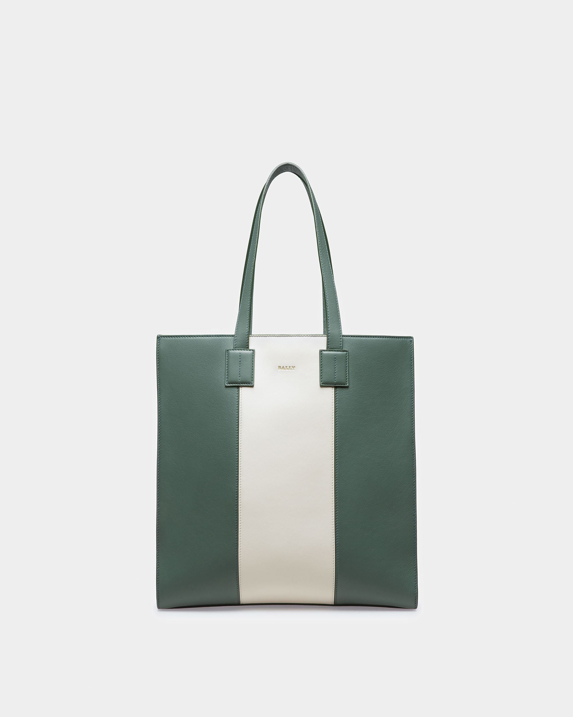 Crystalia Fourre-tout En Cuir Sauge Et Ivoire - Femme - Bally - 01