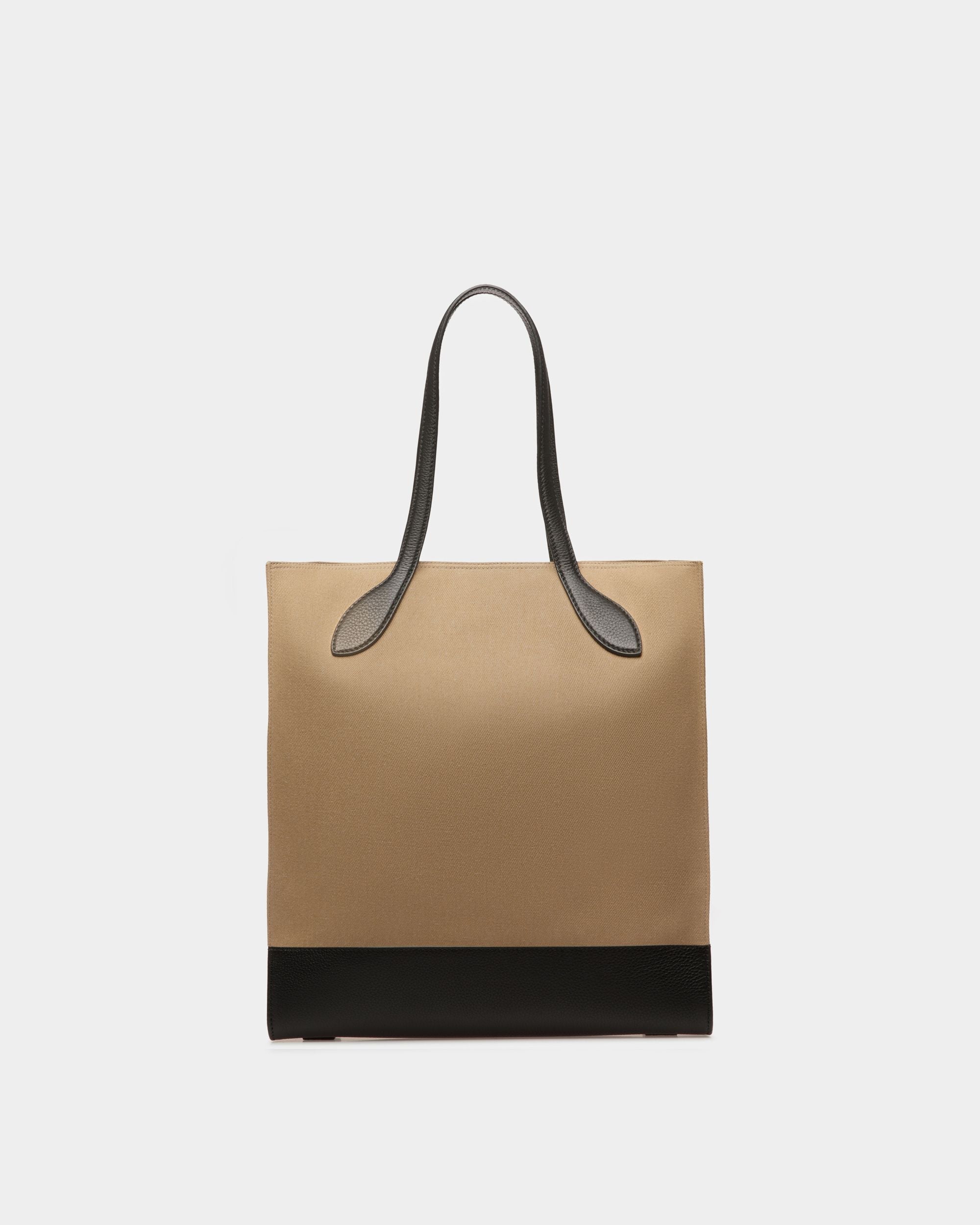 Sac cabas Bar En tissu désert et noir - Femme - Bally - 03