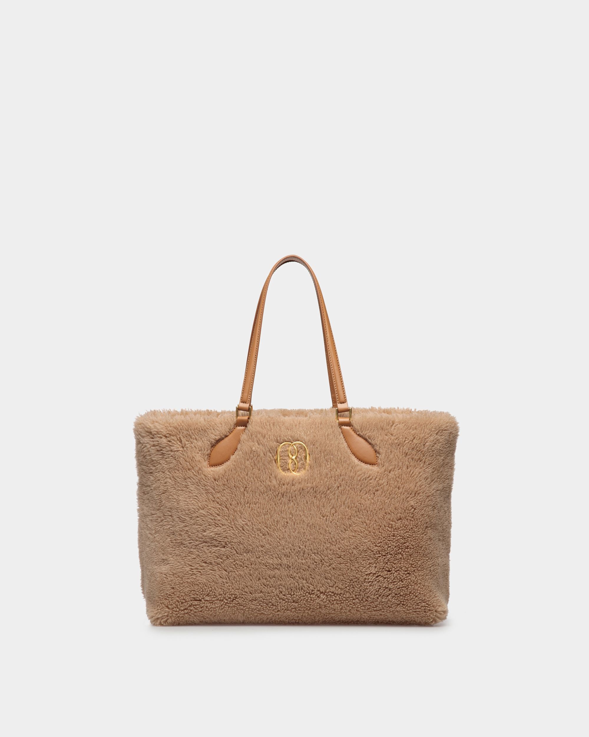 Sac Cabas Emblem En Laine Beige - Femme - Bally - 01