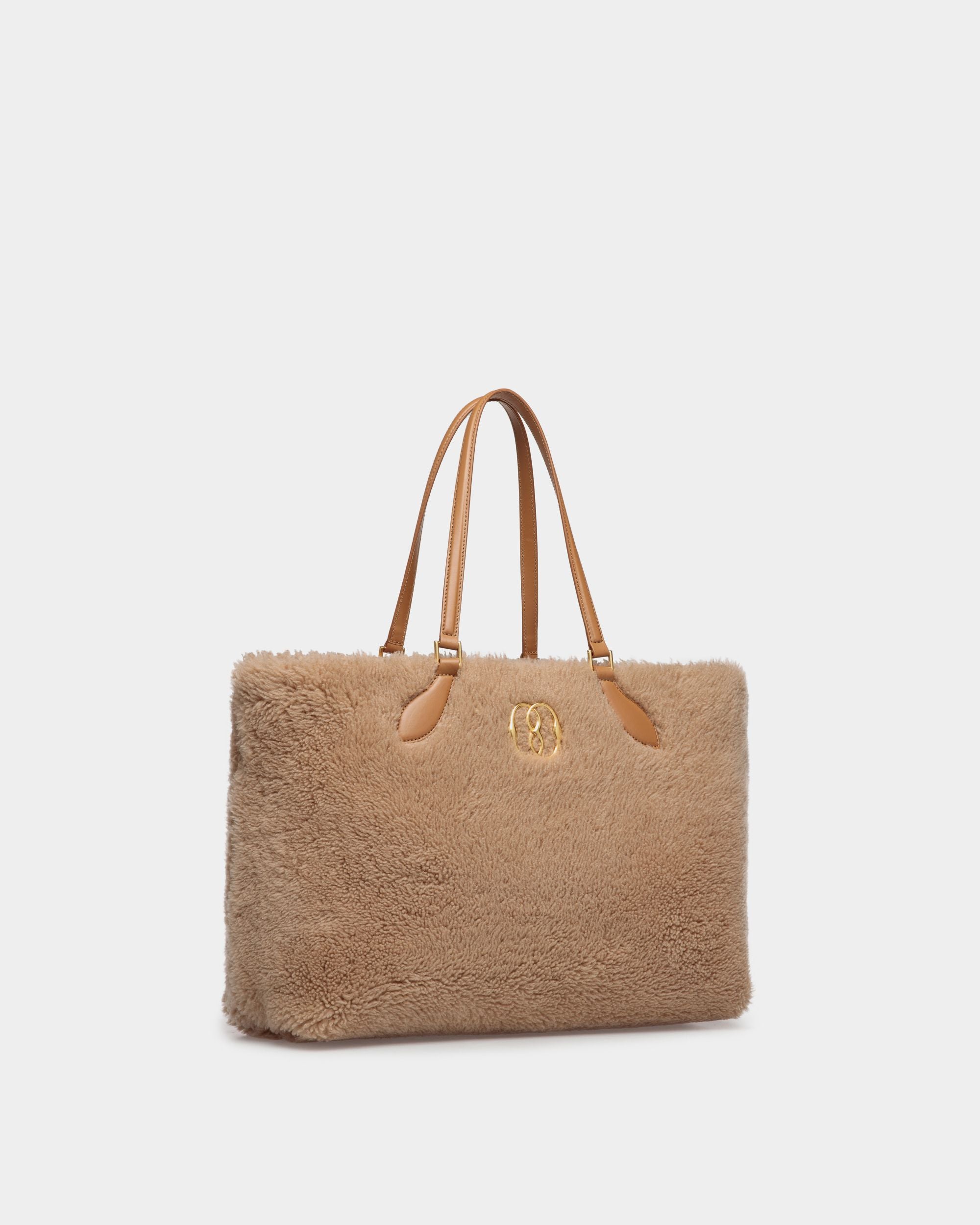 Sac Cabas Emblem En Laine Beige - Femme - Bally - 03