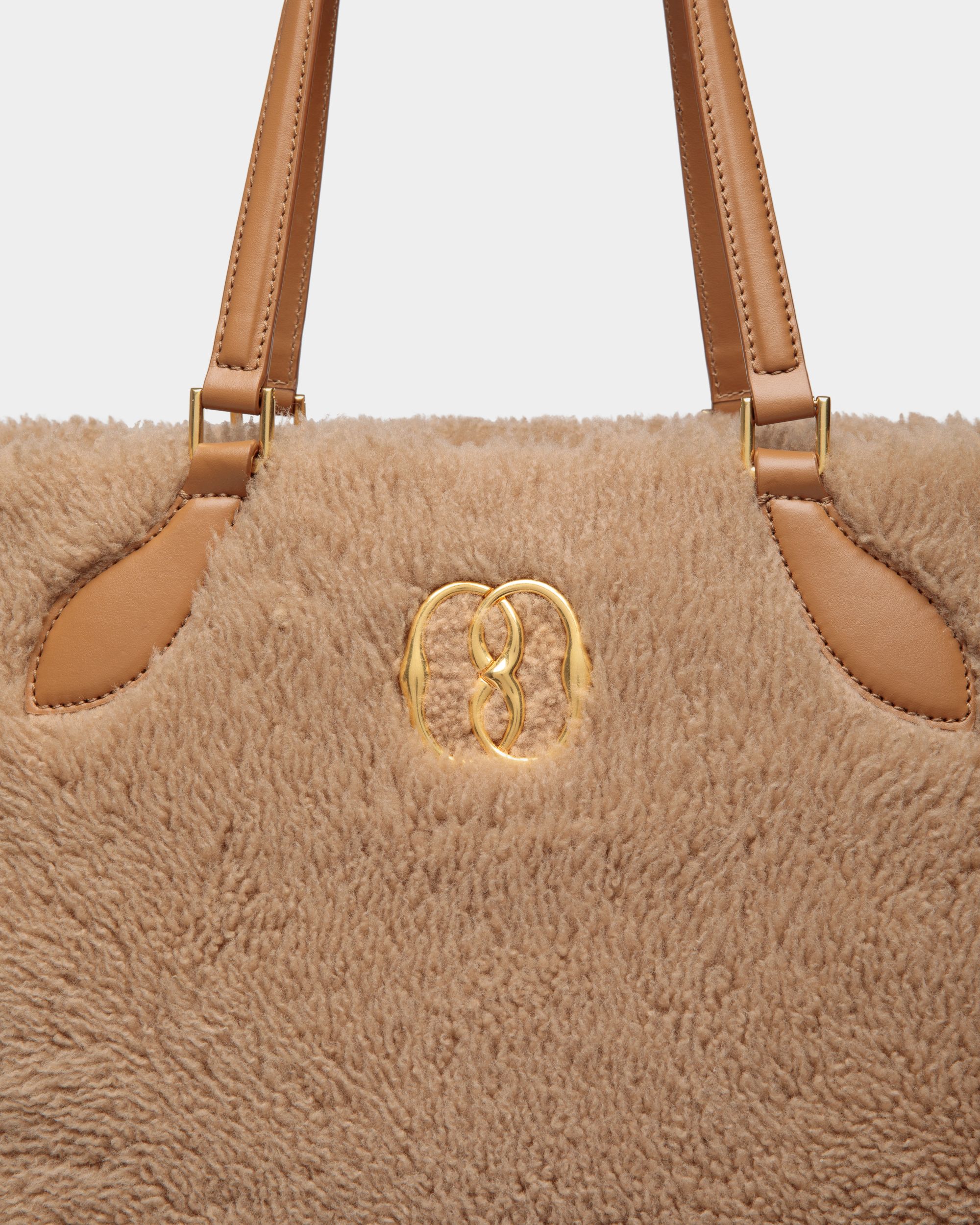 Sac Cabas Emblem En Laine Beige - Femme - Bally - 05
