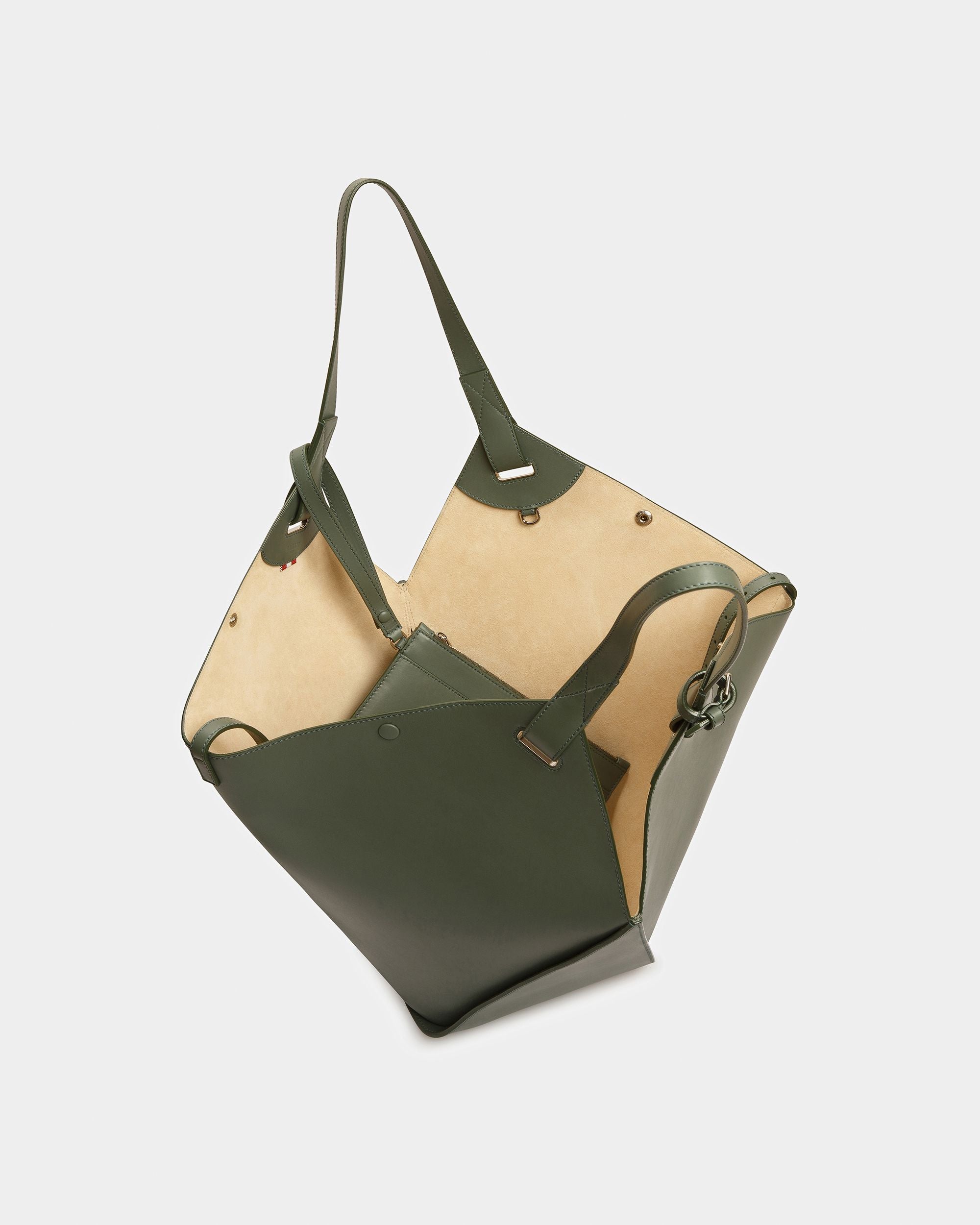 Ahria Fourre-tout En Cuir Vert Sauge - Femme - Bally - 04