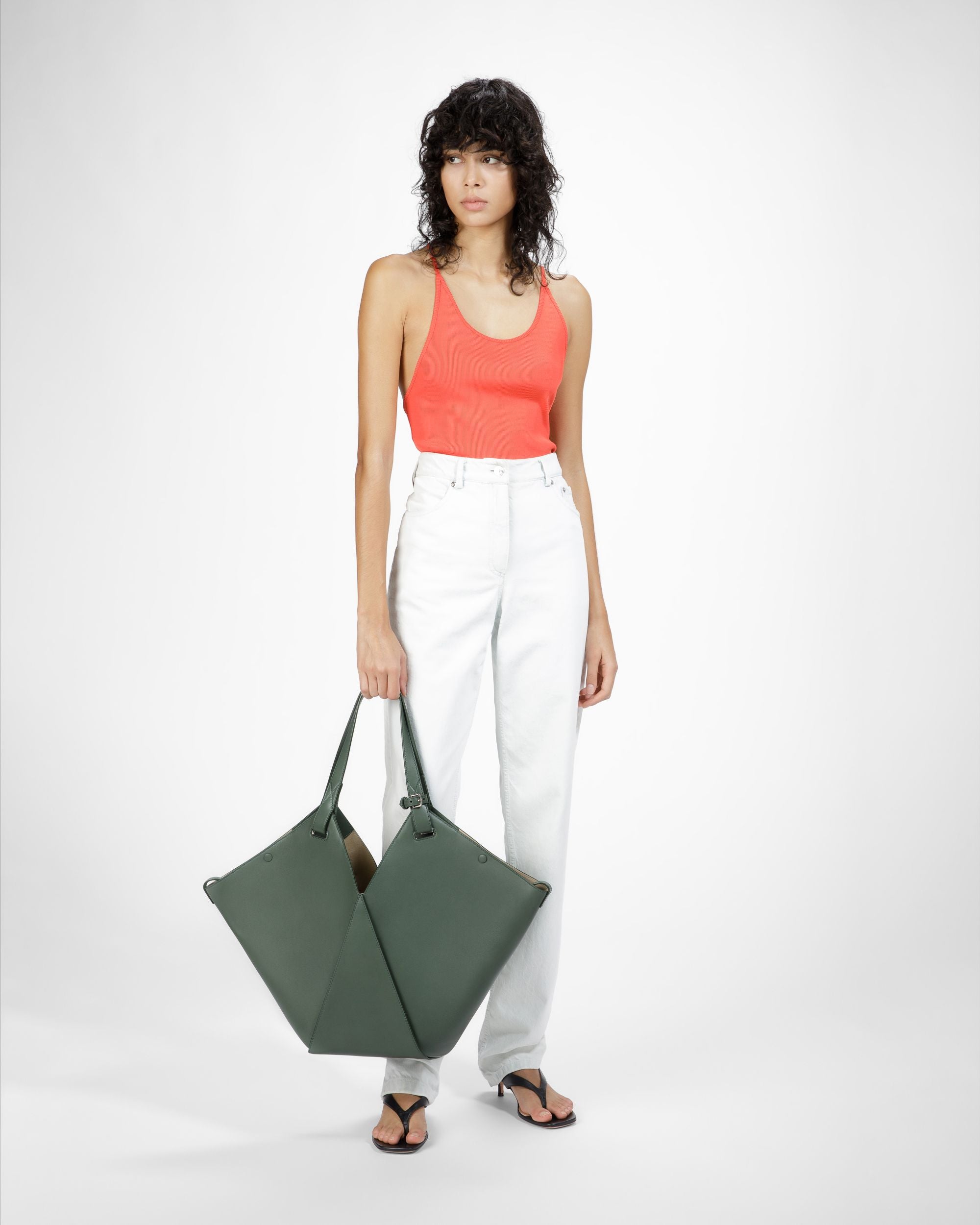 Ahria Fourre-tout En Cuir Vert Sauge - Femme - Bally - 06