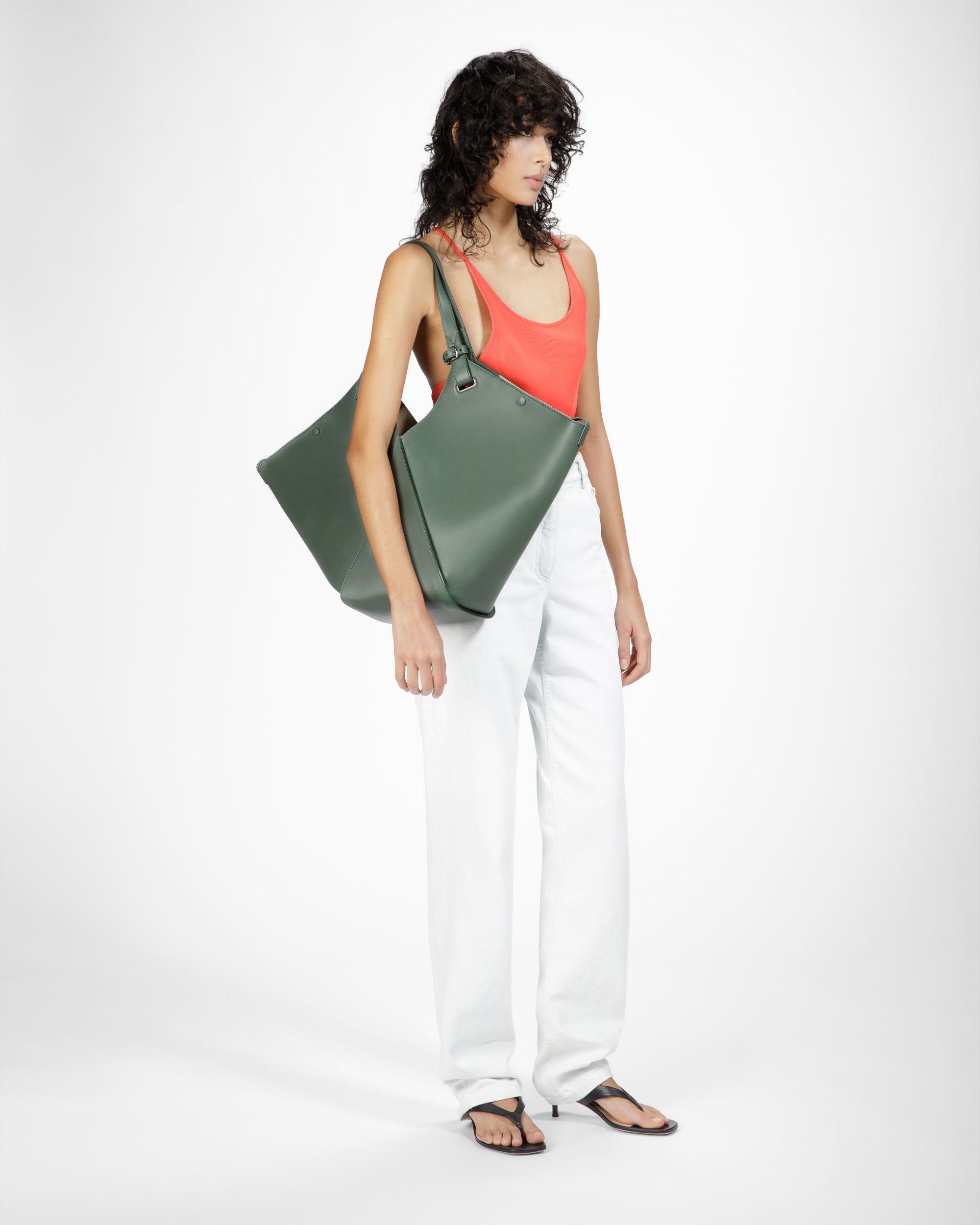 Ahria Fourre-tout En Cuir Vert Sauge - Femme - Bally - 09