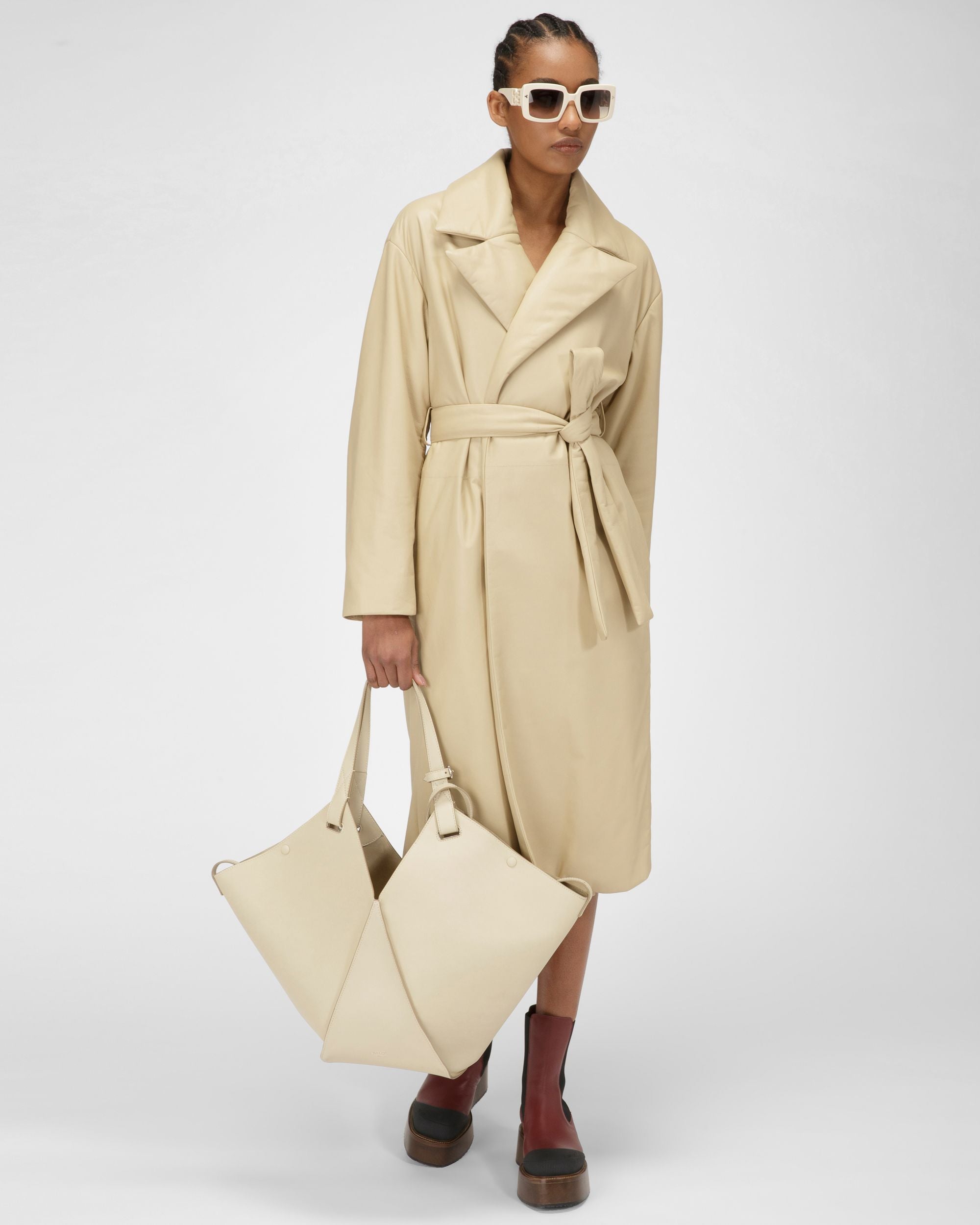 Ahria Cabas En Cuir Beige Clair - Femme - Bally - 06