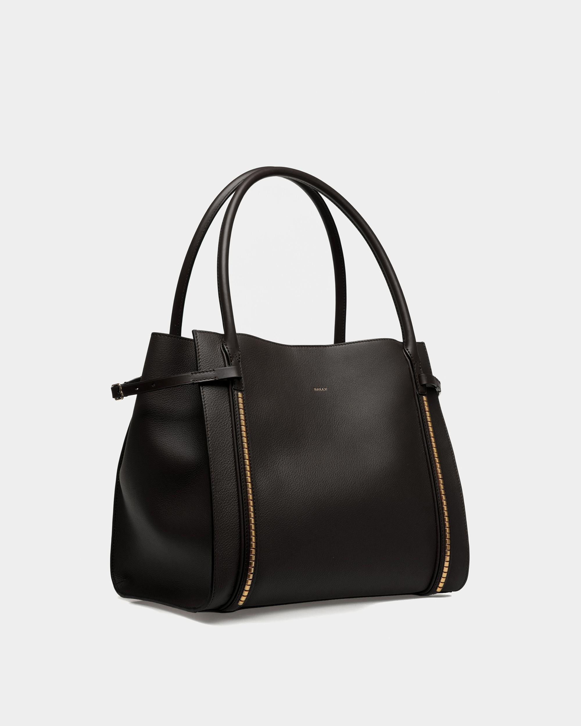 Grand Sac Cabas Chesney En Cuir Noir - Femme - Bally - 04