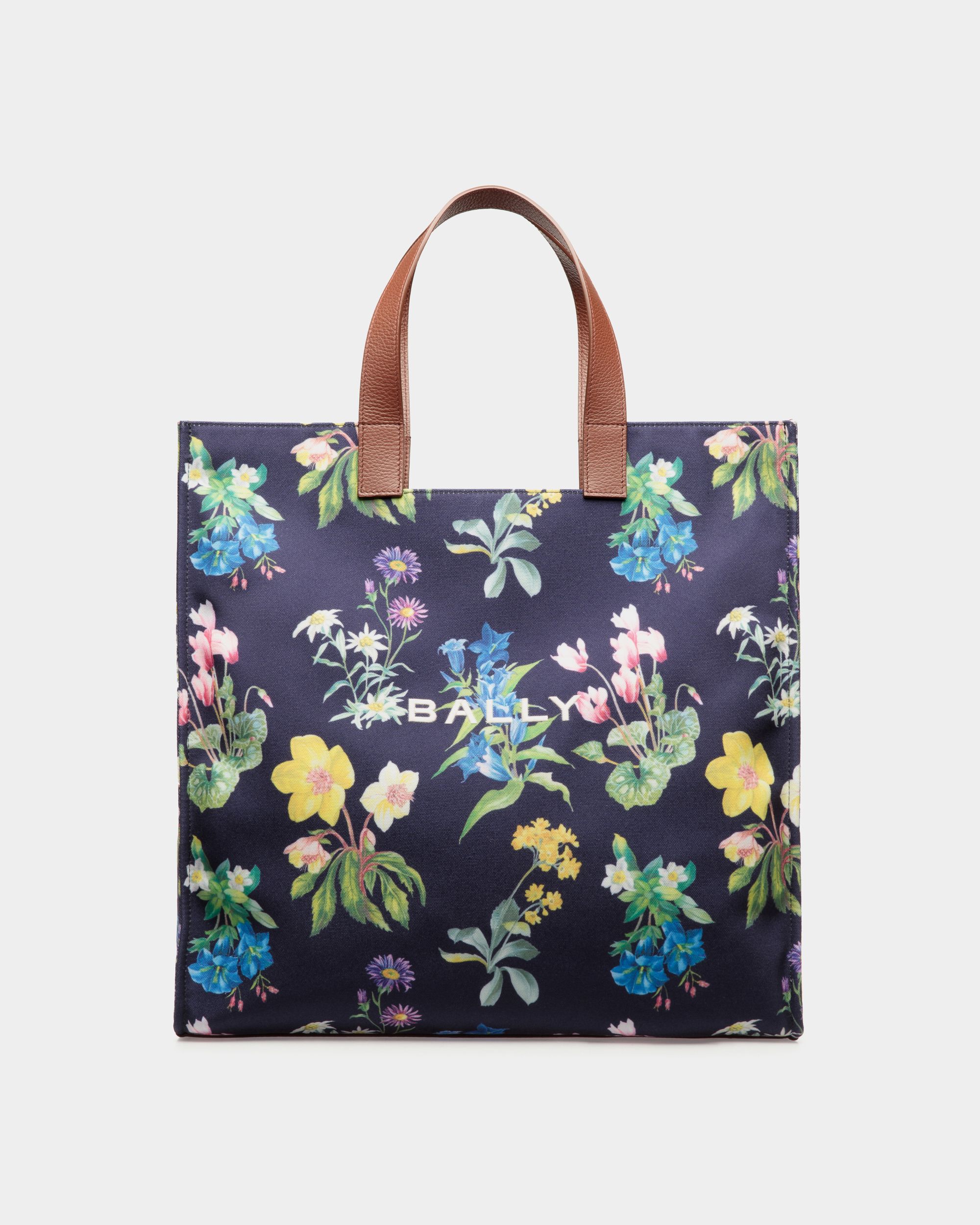Cabas Easy Bally En Toile Imprimée Mountain Flower Et Cuir - Femme - Bally - 01