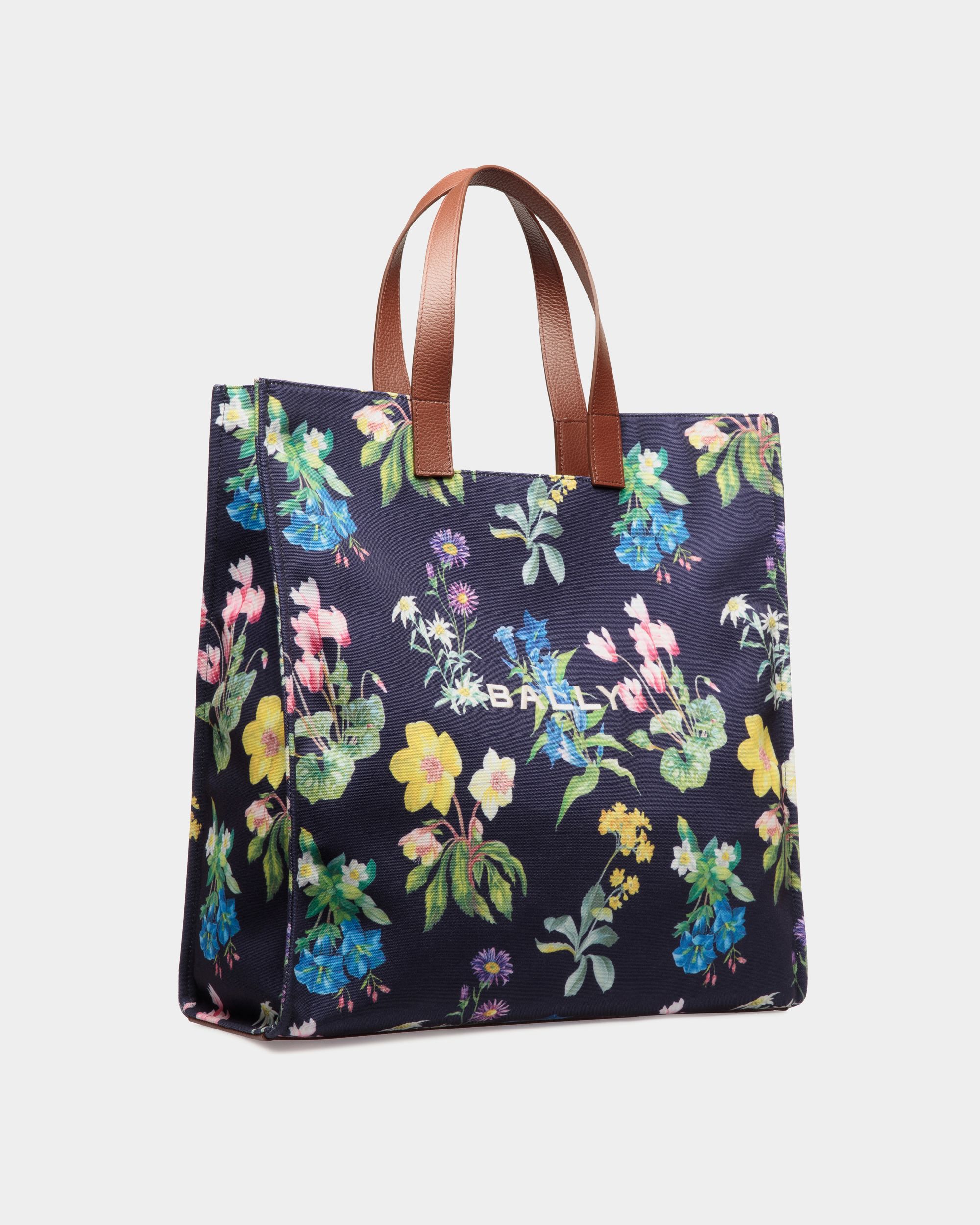 Cabas Easy Bally En Toile Imprimée Mountain Flower Et Cuir - Femme - Bally - 04