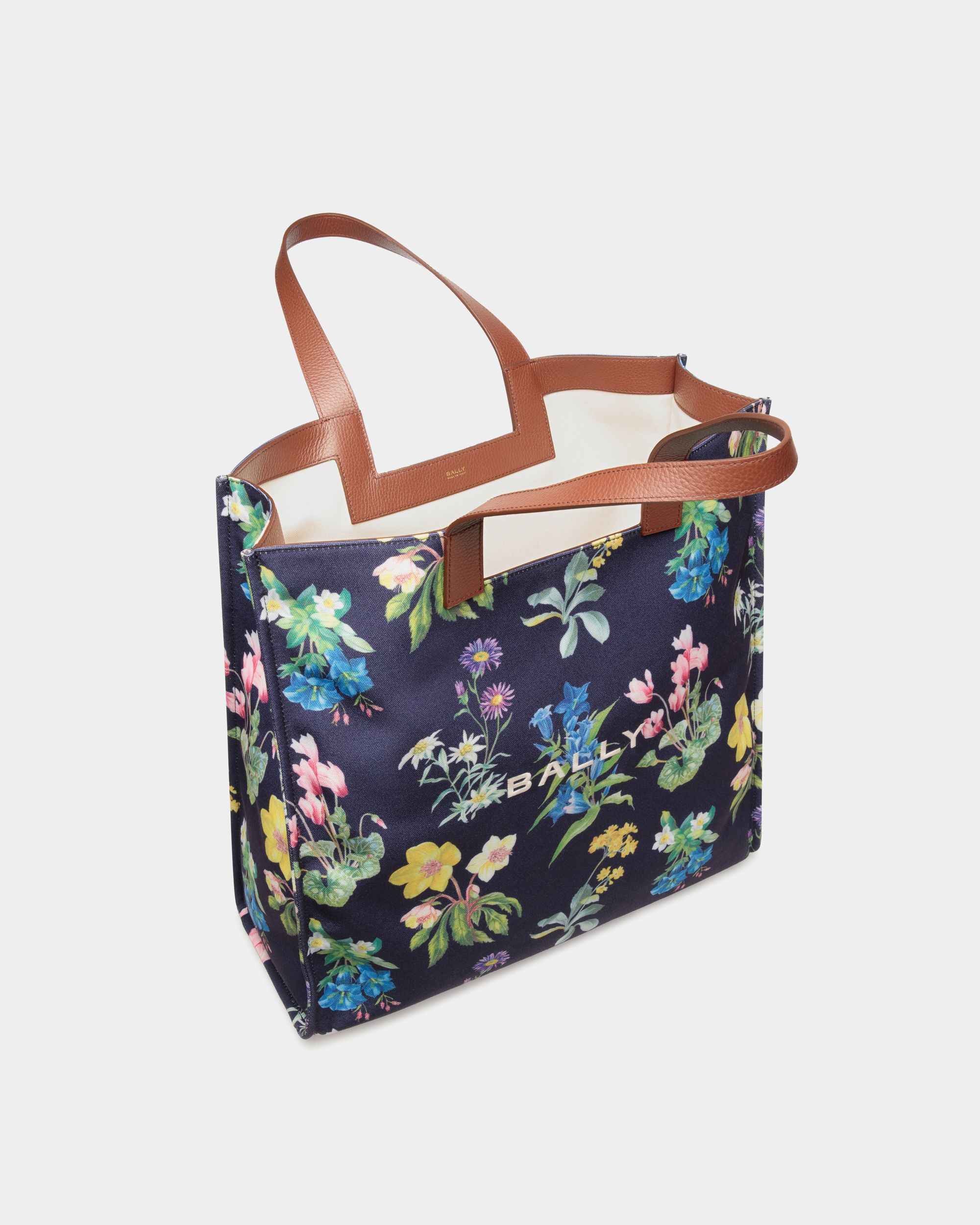 Cabas Easy Bally En Toile Imprimée Mountain Flower Et Cuir - Femme - Bally - 05