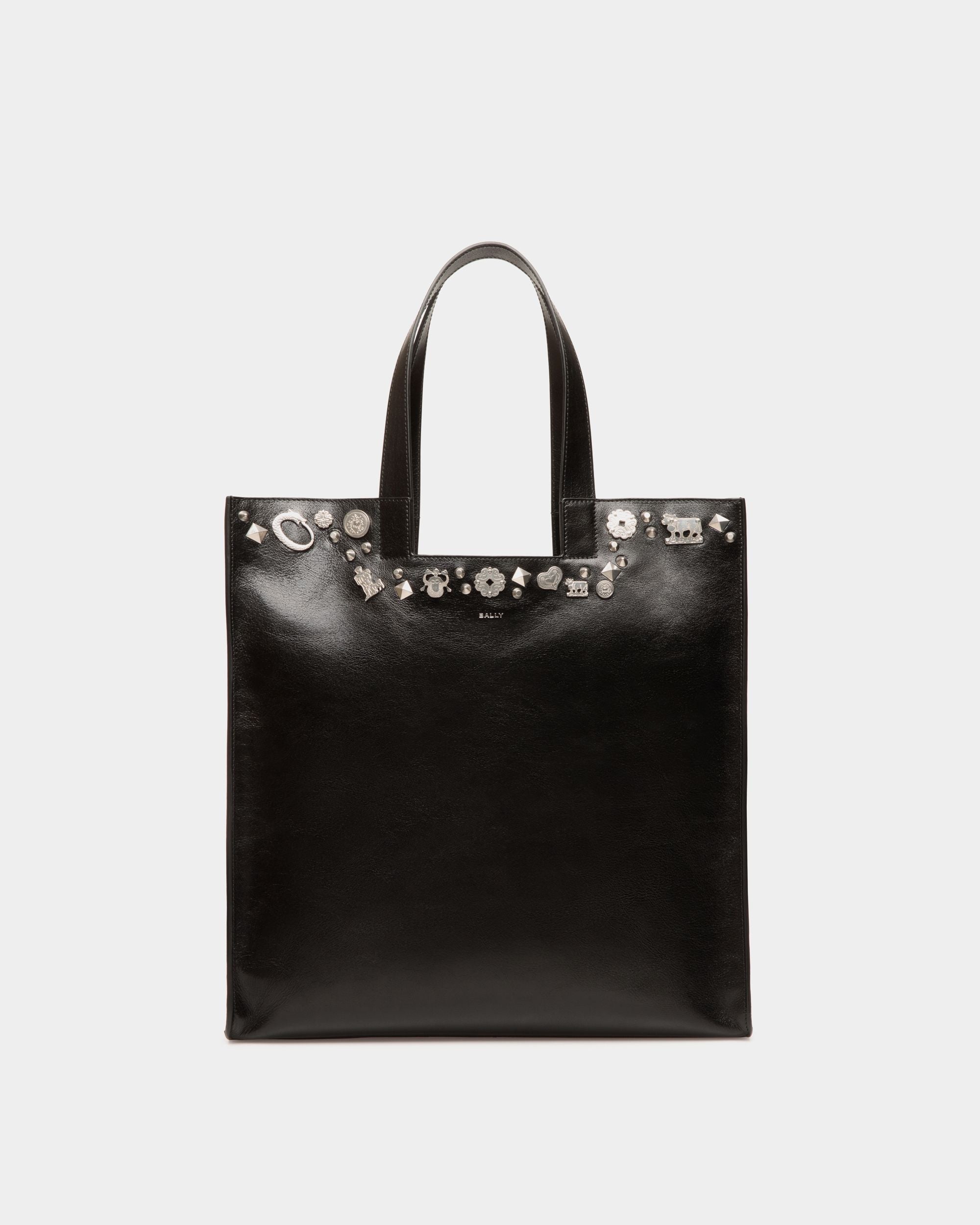Sac Cabas Easy Bally En Cuir Noir Avec Clous - Femme - Bally - 01