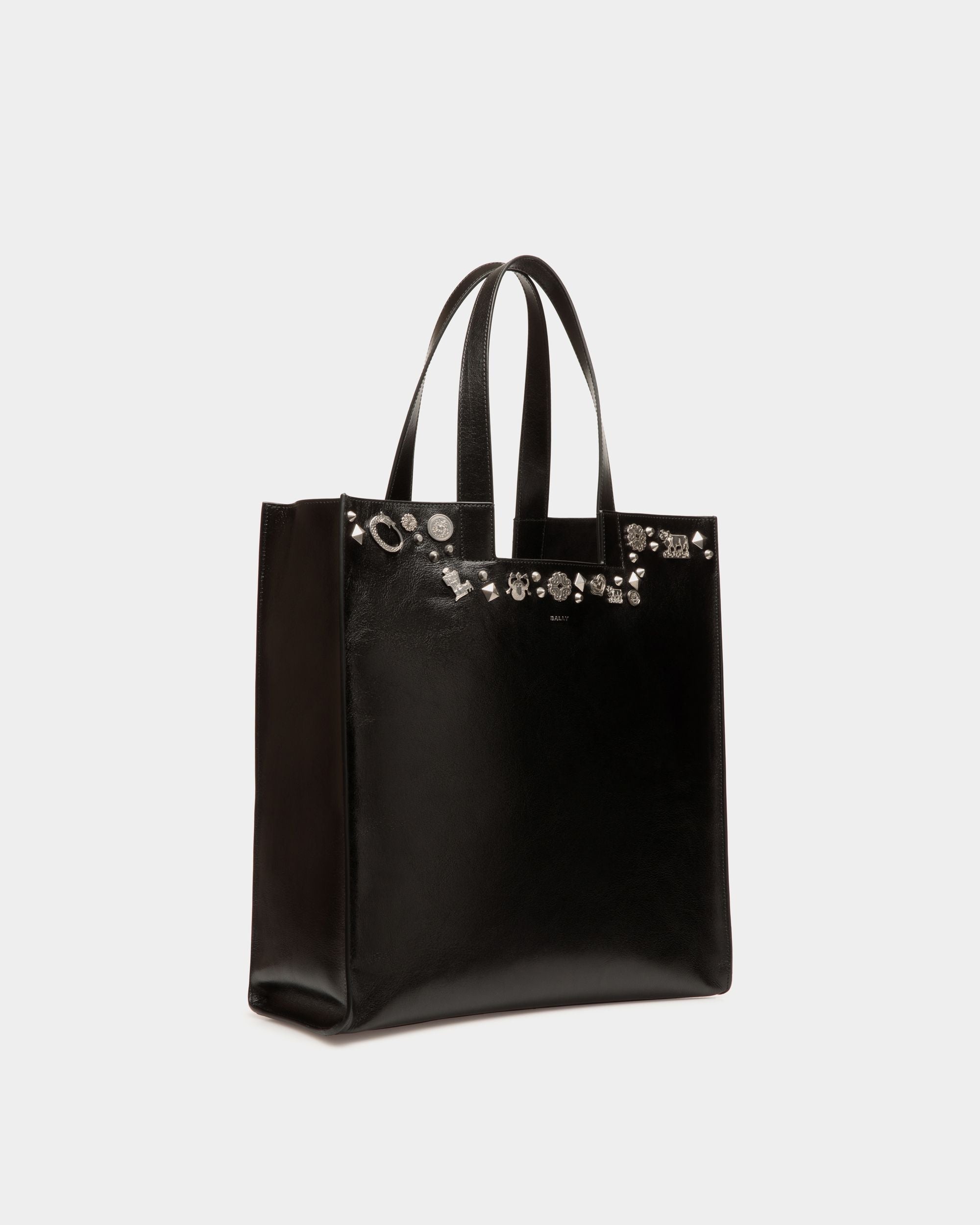 Sac Cabas Easy Bally En Cuir Noir Avec Clous - Femme - Bally - 04