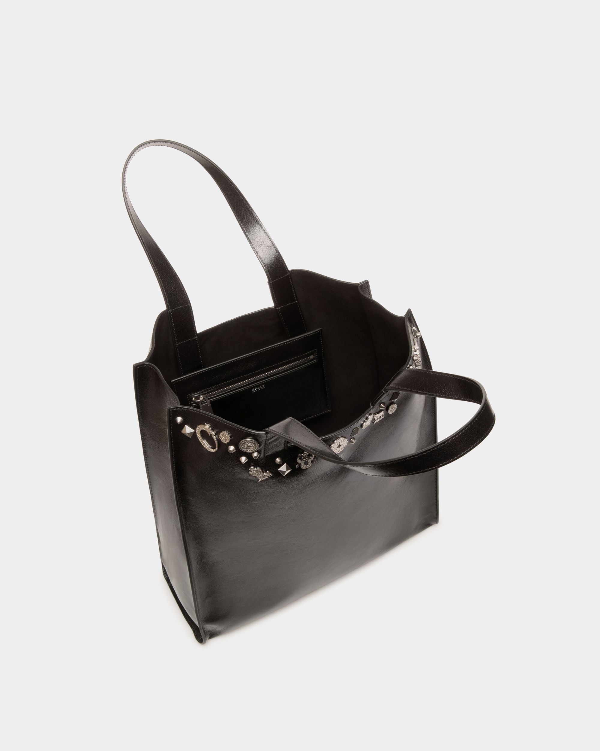 Sac Cabas Easy Bally En Cuir Noir Avec Clous - Femme - Bally - 05
