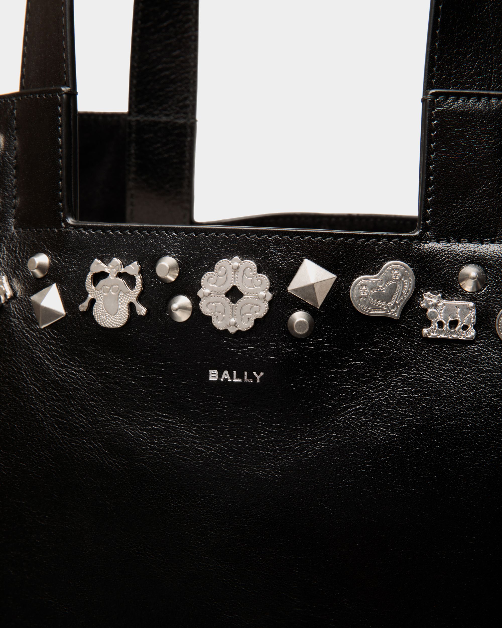 Sac Cabas Easy Bally En Cuir Noir Avec Clous - Femme - Bally - 06