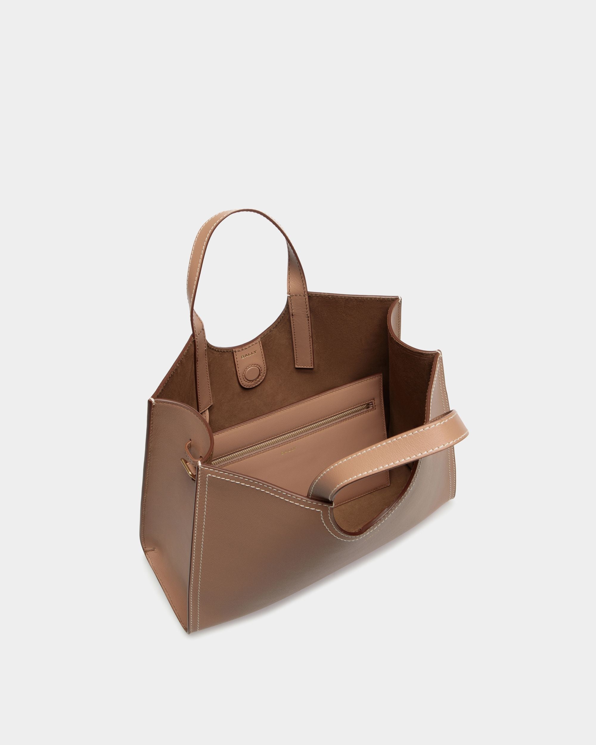Sac Cabas Easy Bally En Cuir Praline Beige - Femme - Bally - 05
