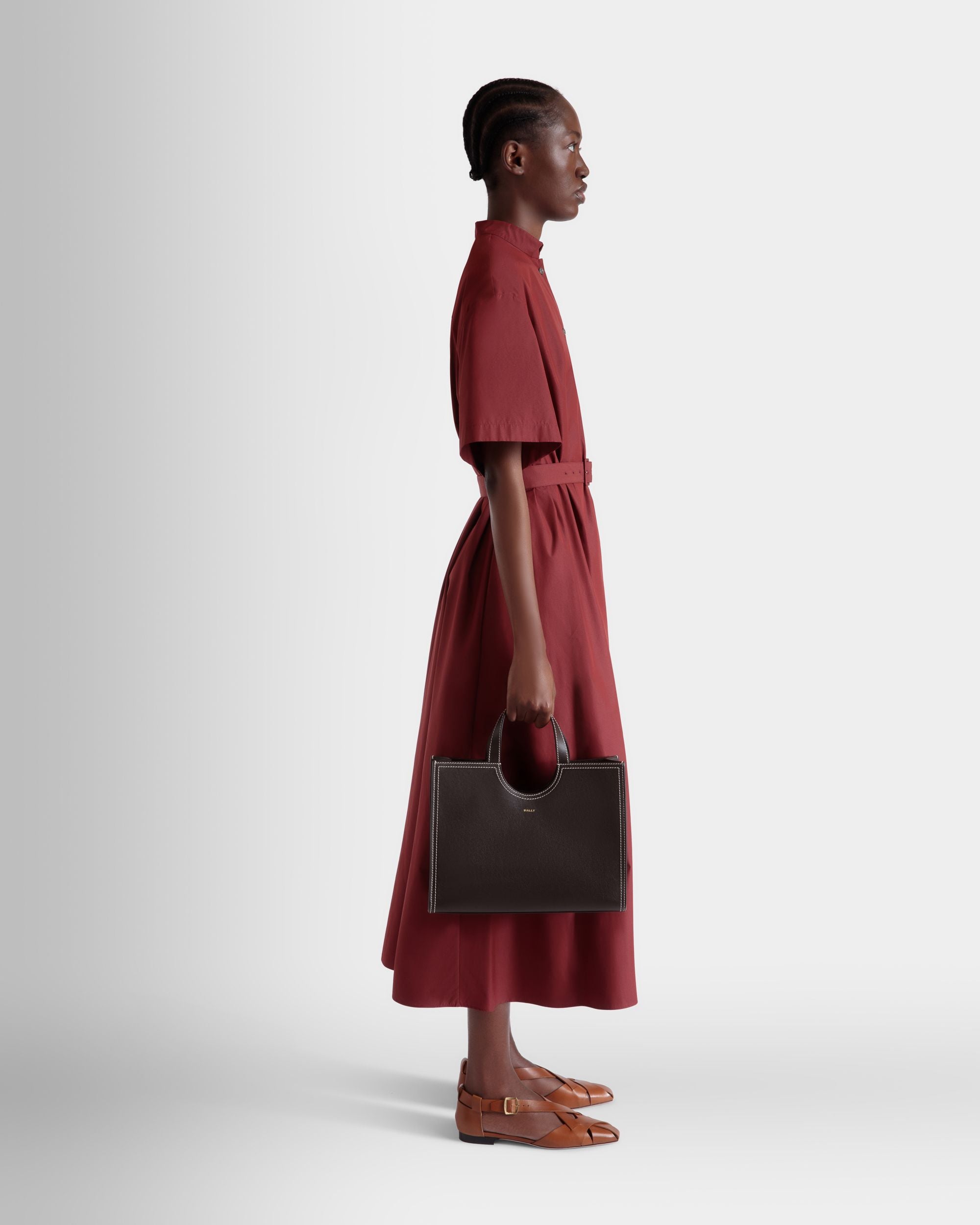 Sac Cabas Easy Bally En Cuir Ebano - Femme - Bally - 02