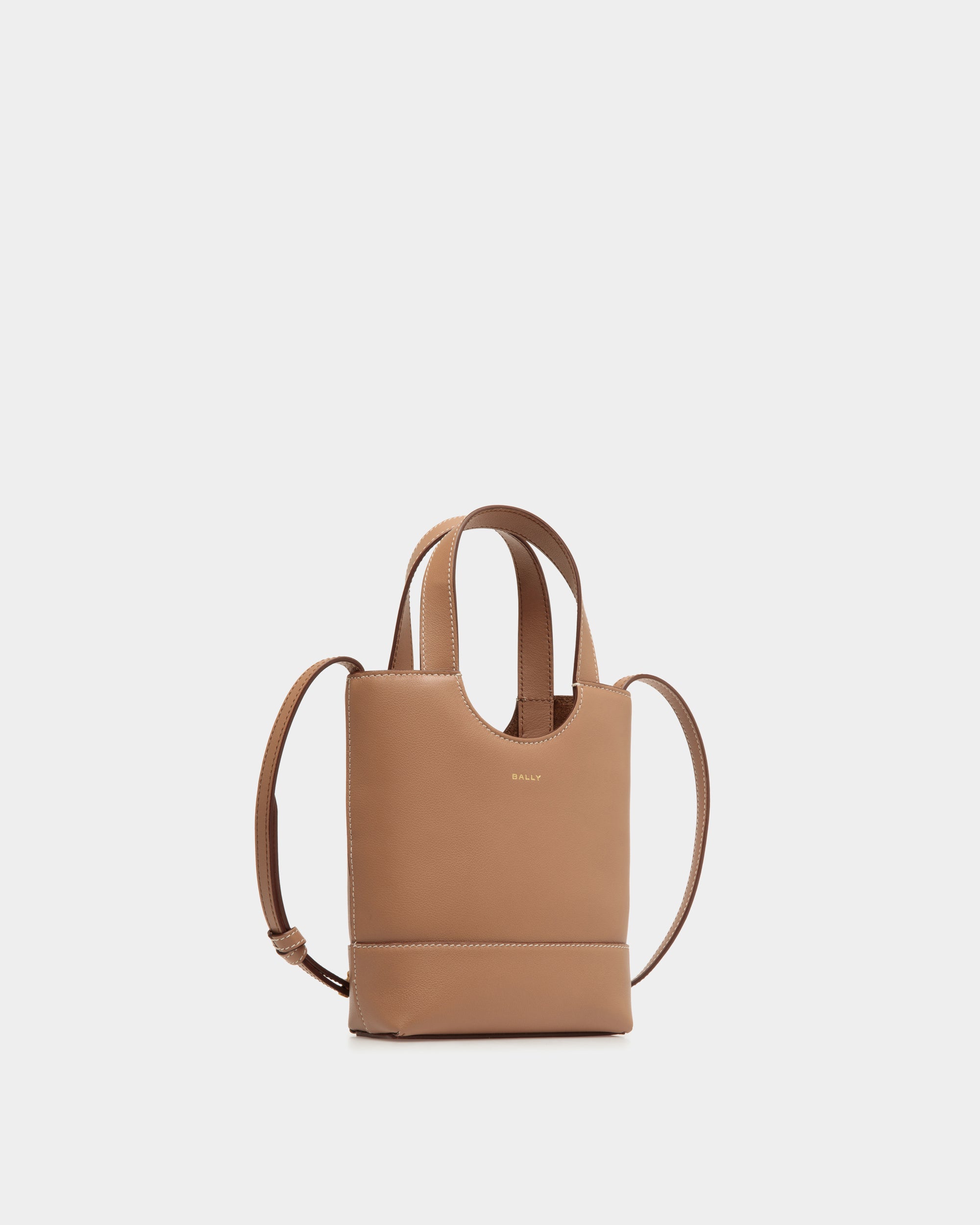Petit Sac Cabas Easy Bally En Cuir Praline Beige - Femme - Bally - 03