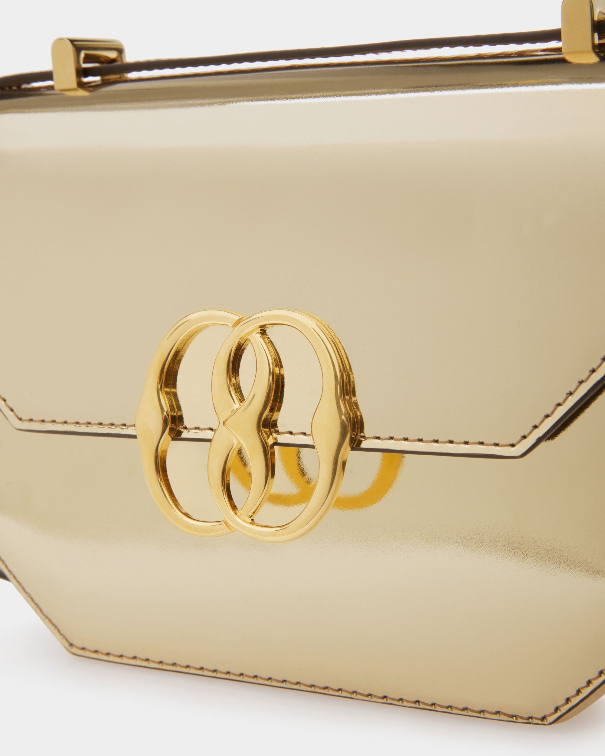 Mini-Sac Emblem En Cuir Doré - Femme - Bally - 05
