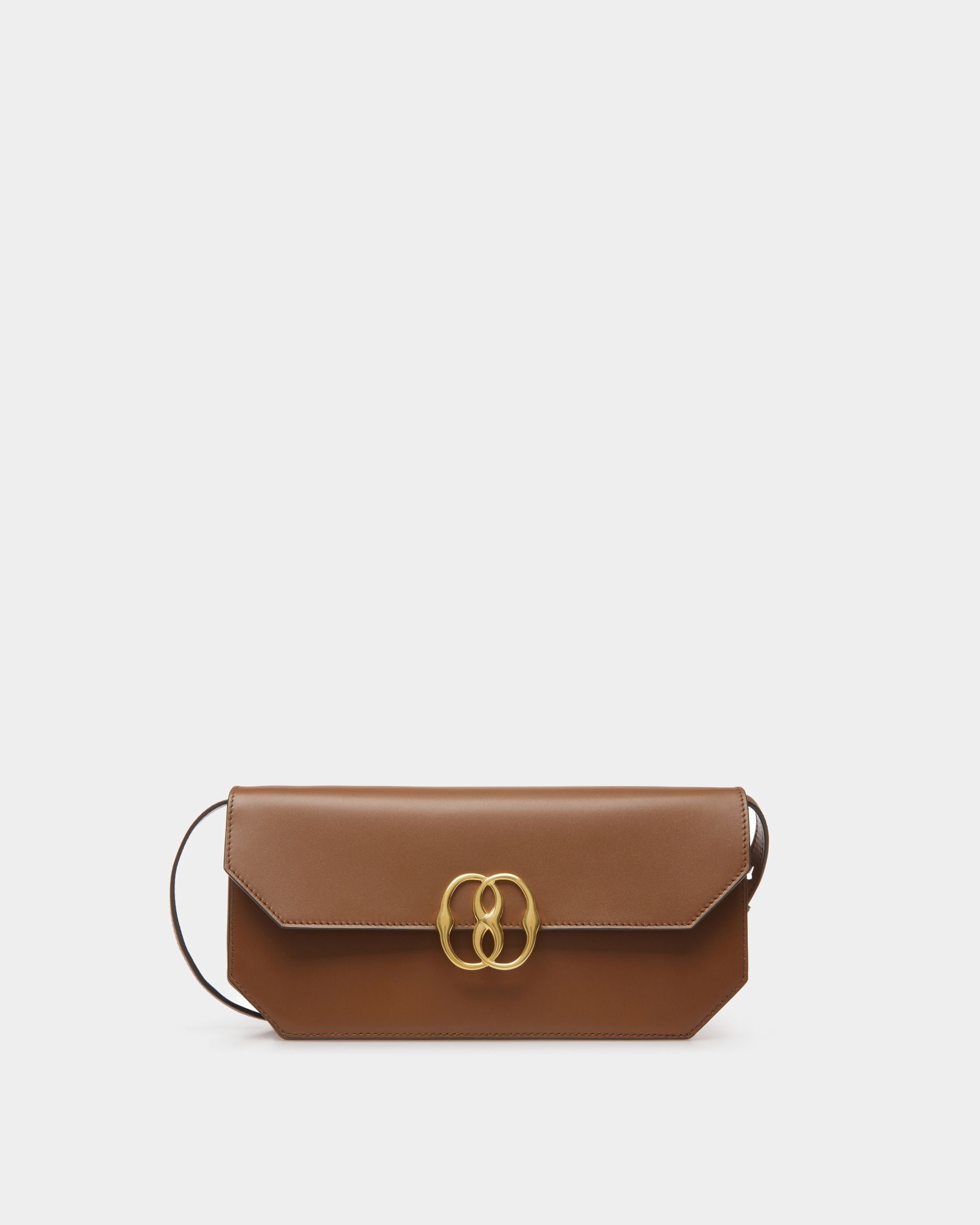 Sac D’épaule Emblem En Cuir Marron - Femme - Bally - 01