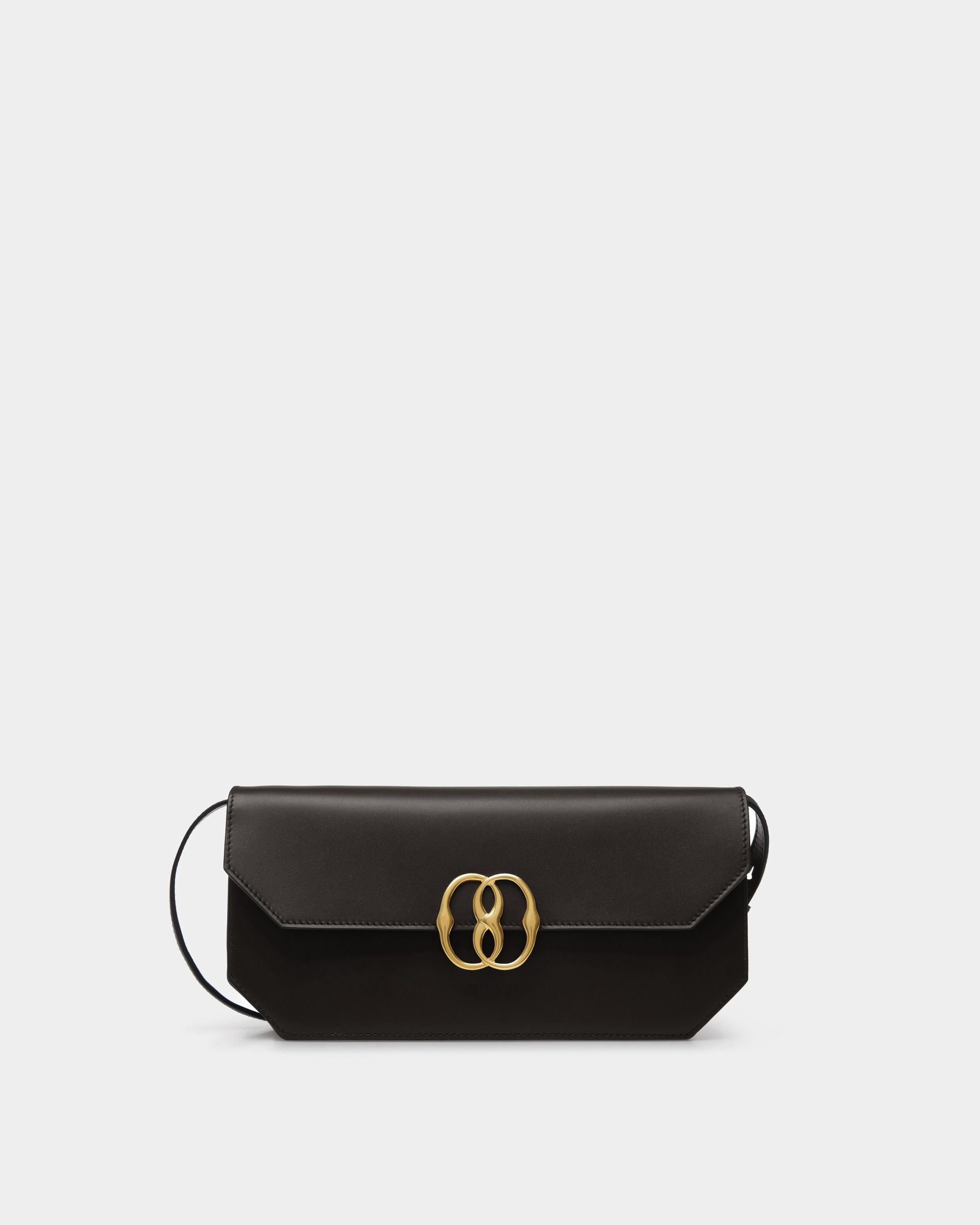 Sac D’épaule Emblem En Cuir Noir - Femme - Bally - 01