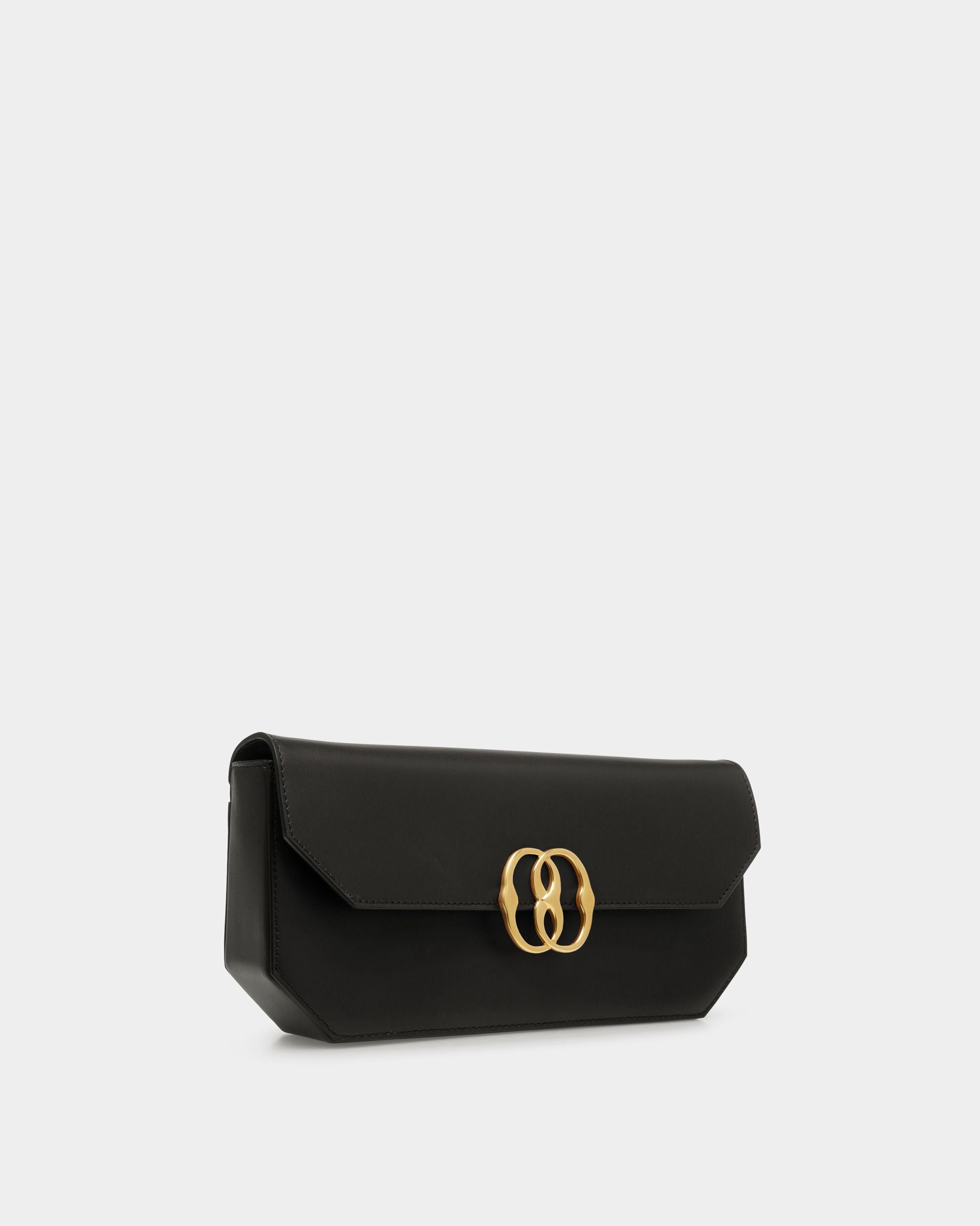 Sac D’épaule Emblem En Cuir Noir - Femme - Bally - 03