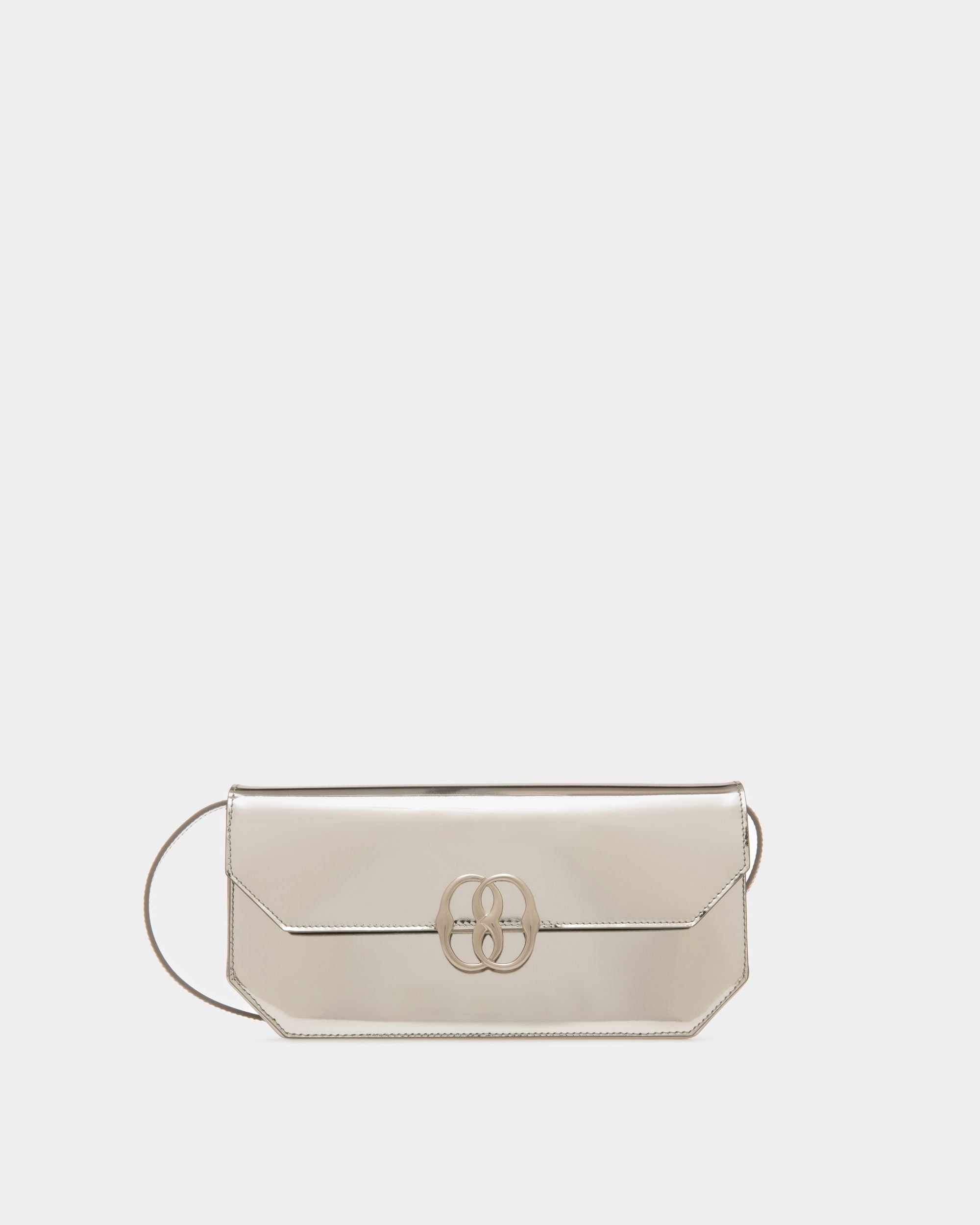 Sac D’Épaule Emblem En Cuir Argent - Femme - Bally - 01