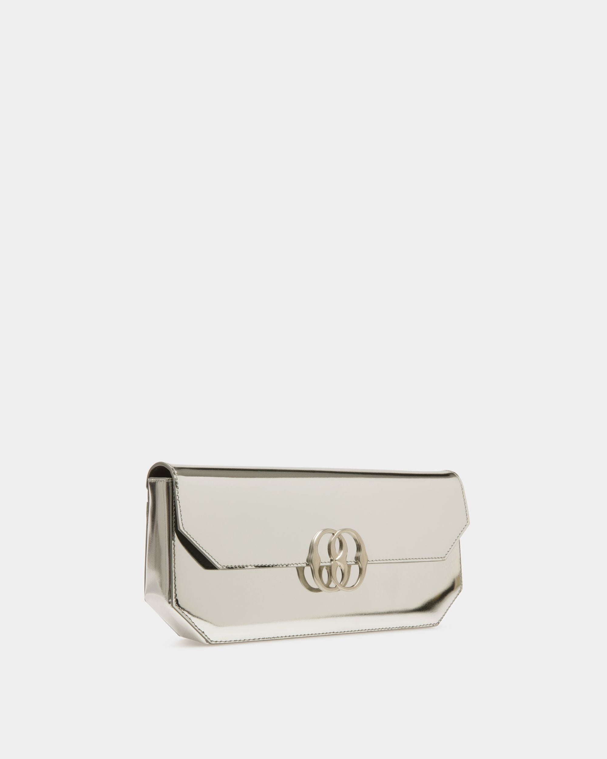 Sac D’Épaule Emblem En Cuir Argent - Femme - Bally - 03