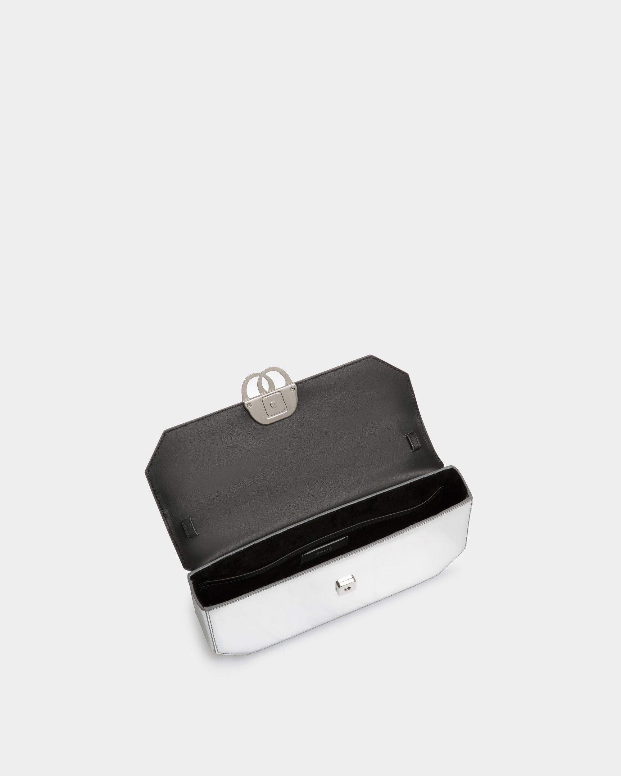 Sac D’Épaule Emblem En Cuir Argent - Femme - Bally - 04