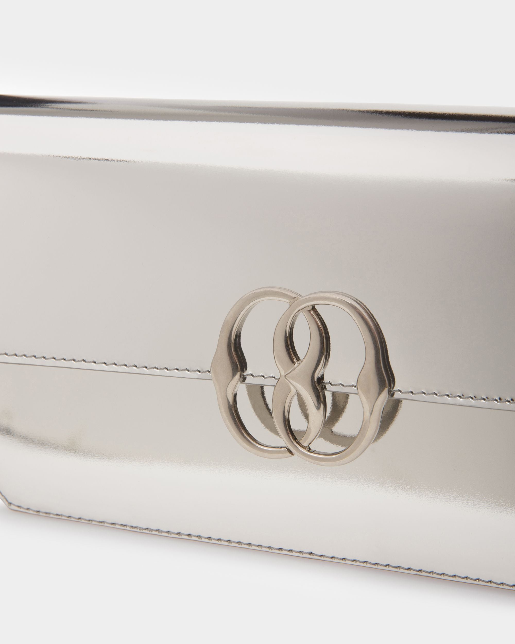 Sac D’Épaule Emblem En Cuir Argent - Femme - Bally - 05