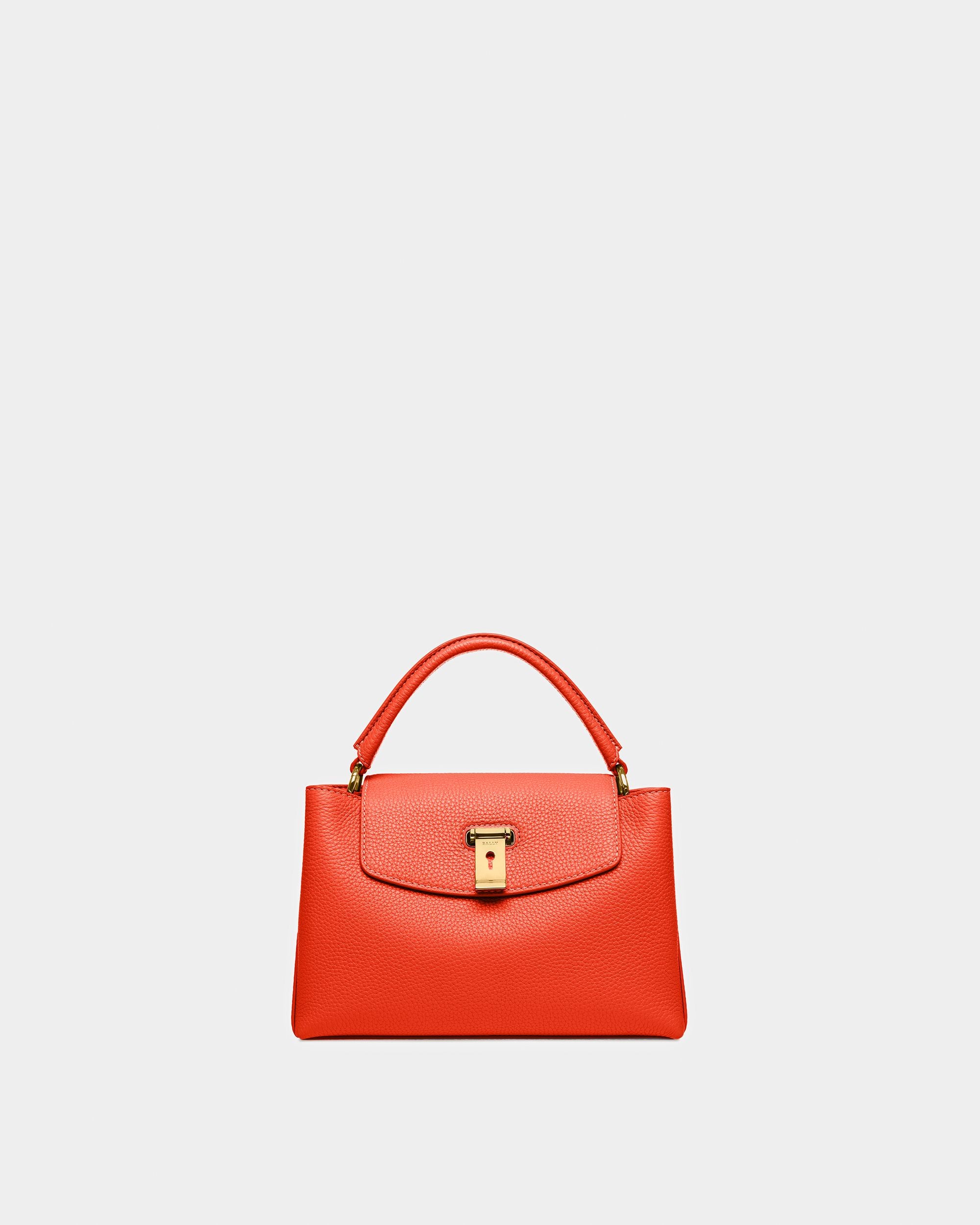 Layka S Sac À Anse Supérieure En Cuir Orange Et Marron - Femme - Bally - 01