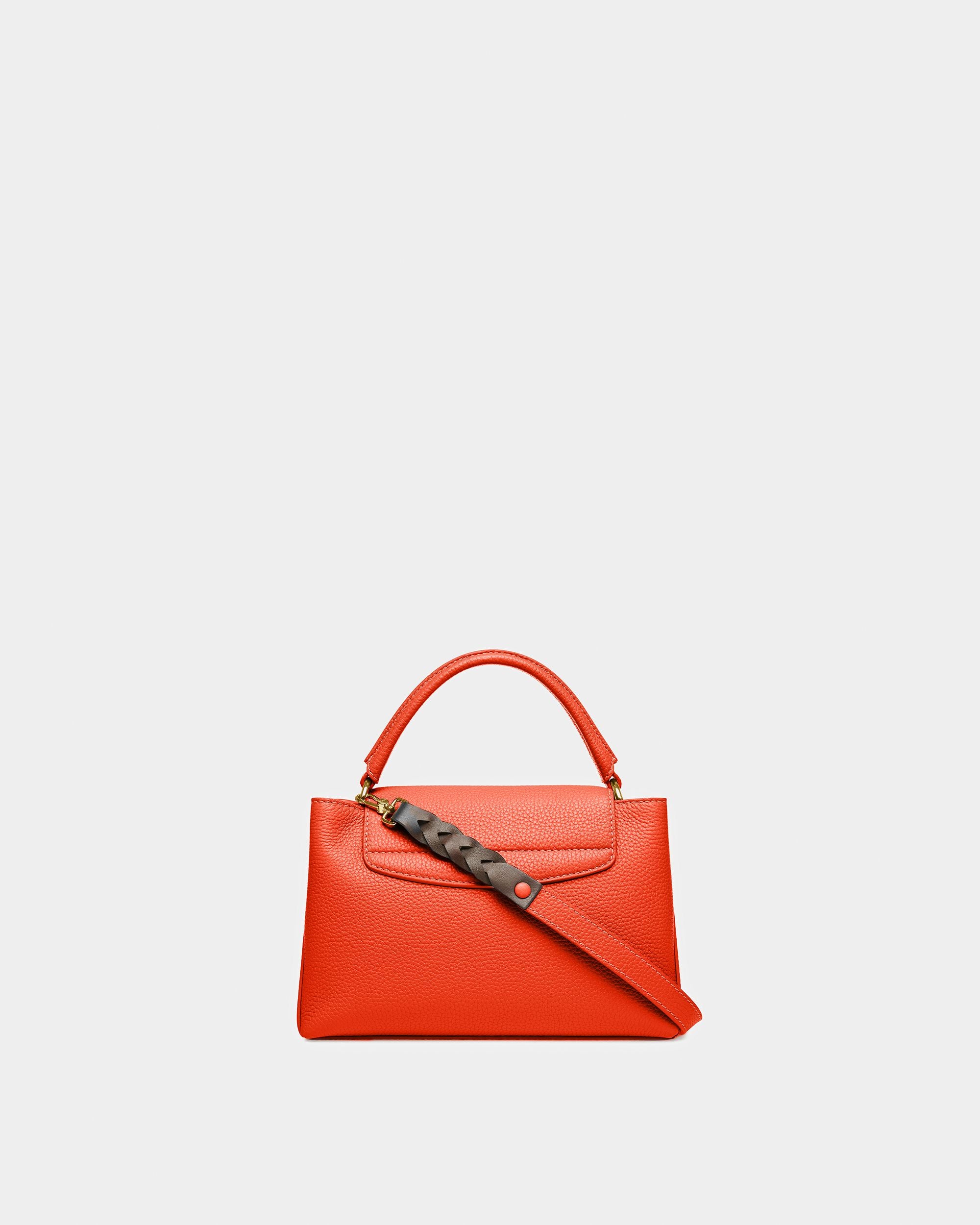Layka S Sac À Anse Supérieure En Cuir Orange Et Marron - Femme - Bally - 02