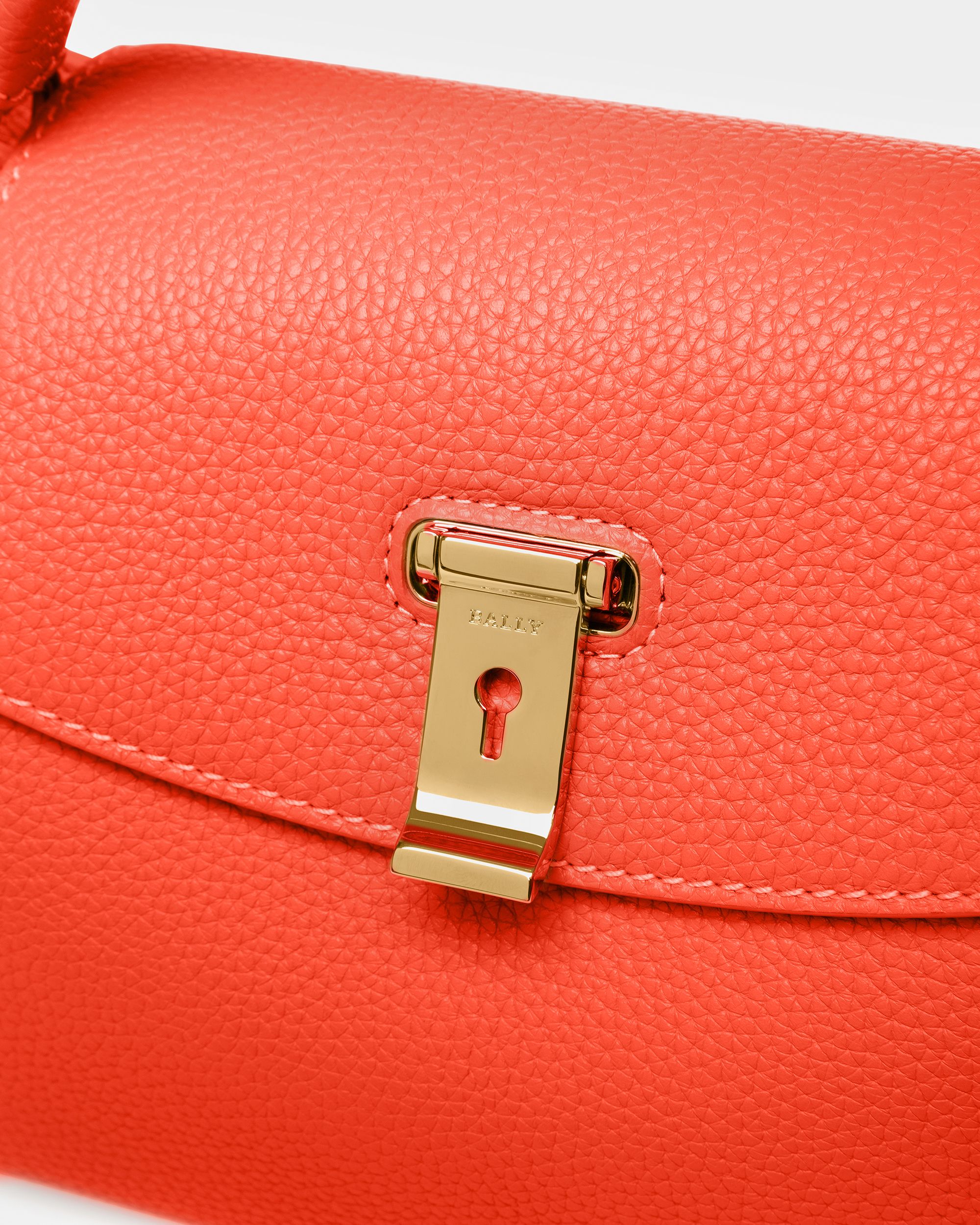 Layka S Sac À Anse Supérieure En Cuir Orange Et Marron - Femme - Bally - 04