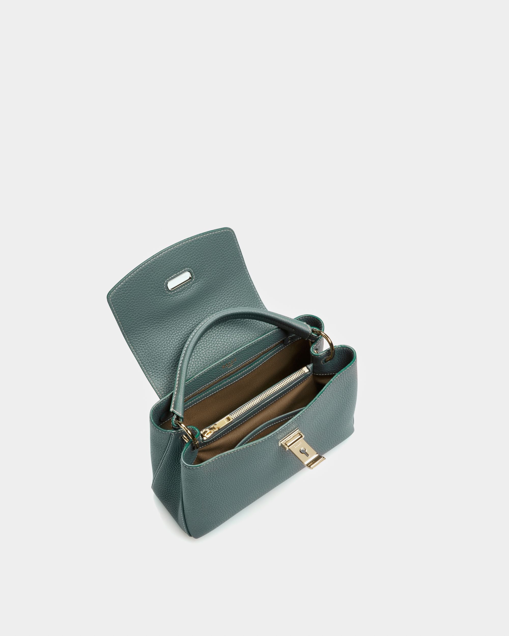 Layka Small Sac À Main En Cuir Vert Foncé - Femme - Bally - 04