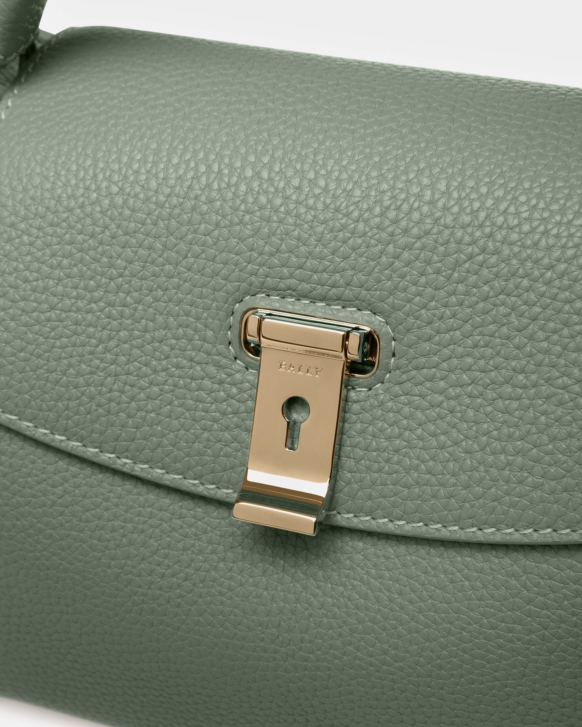 Layka Small Sac À Poignée Supérieure En Cuir Vert Sauge - Femme - Bally - 03