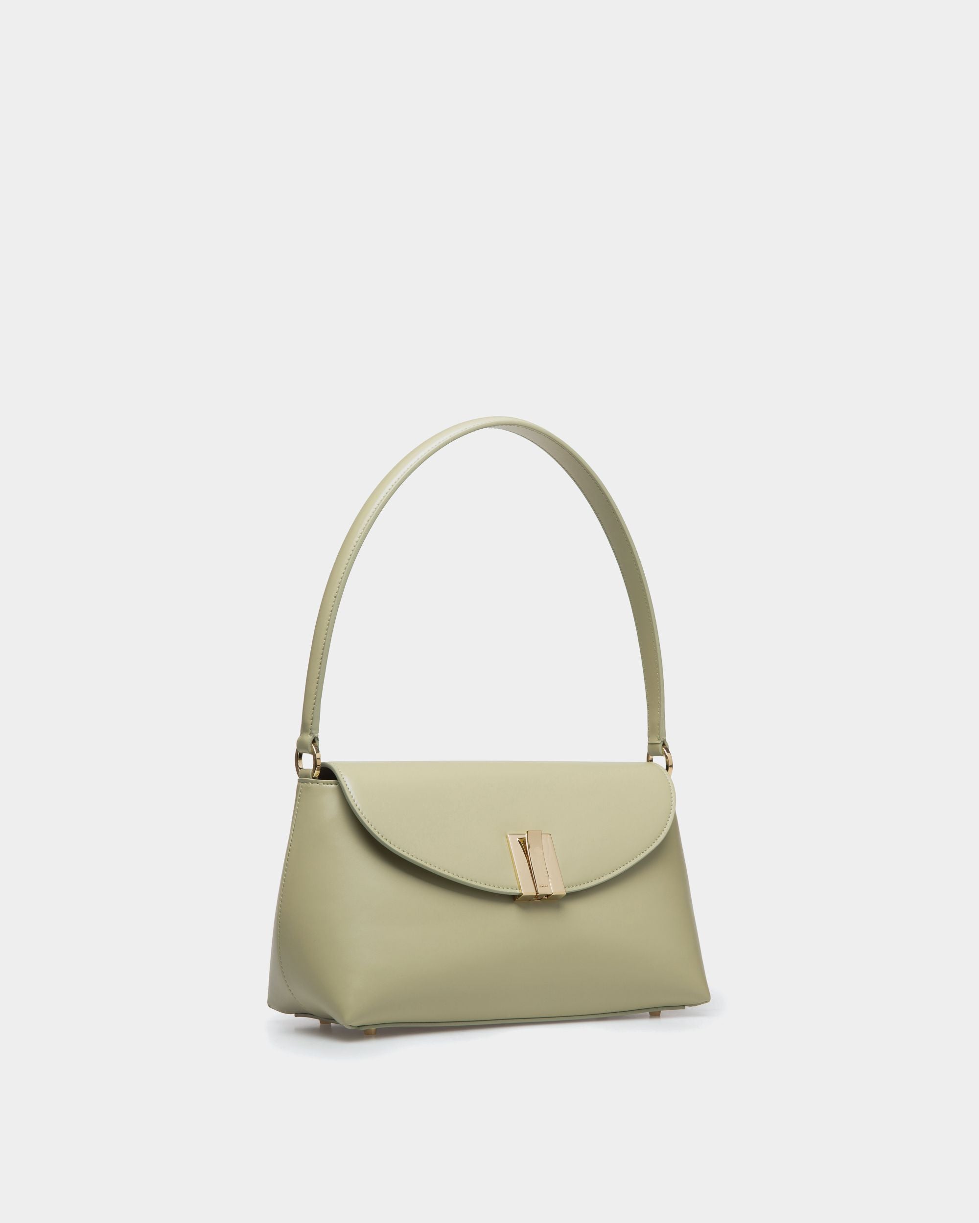 Petit Sac À Anse Supérieure Ollam En Cuir Light Green - Femme - Bally - 03