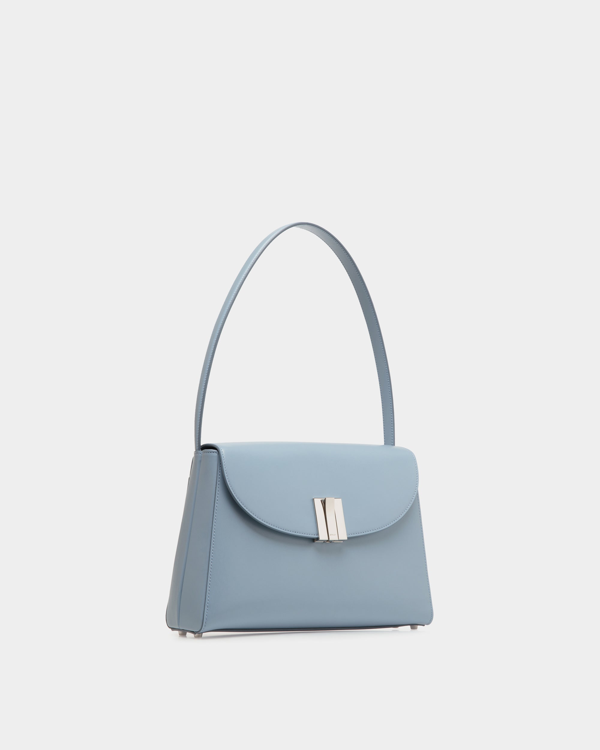 Sac D’épaule Ollam En Cuir Light Blue - Femme - Bally - 04