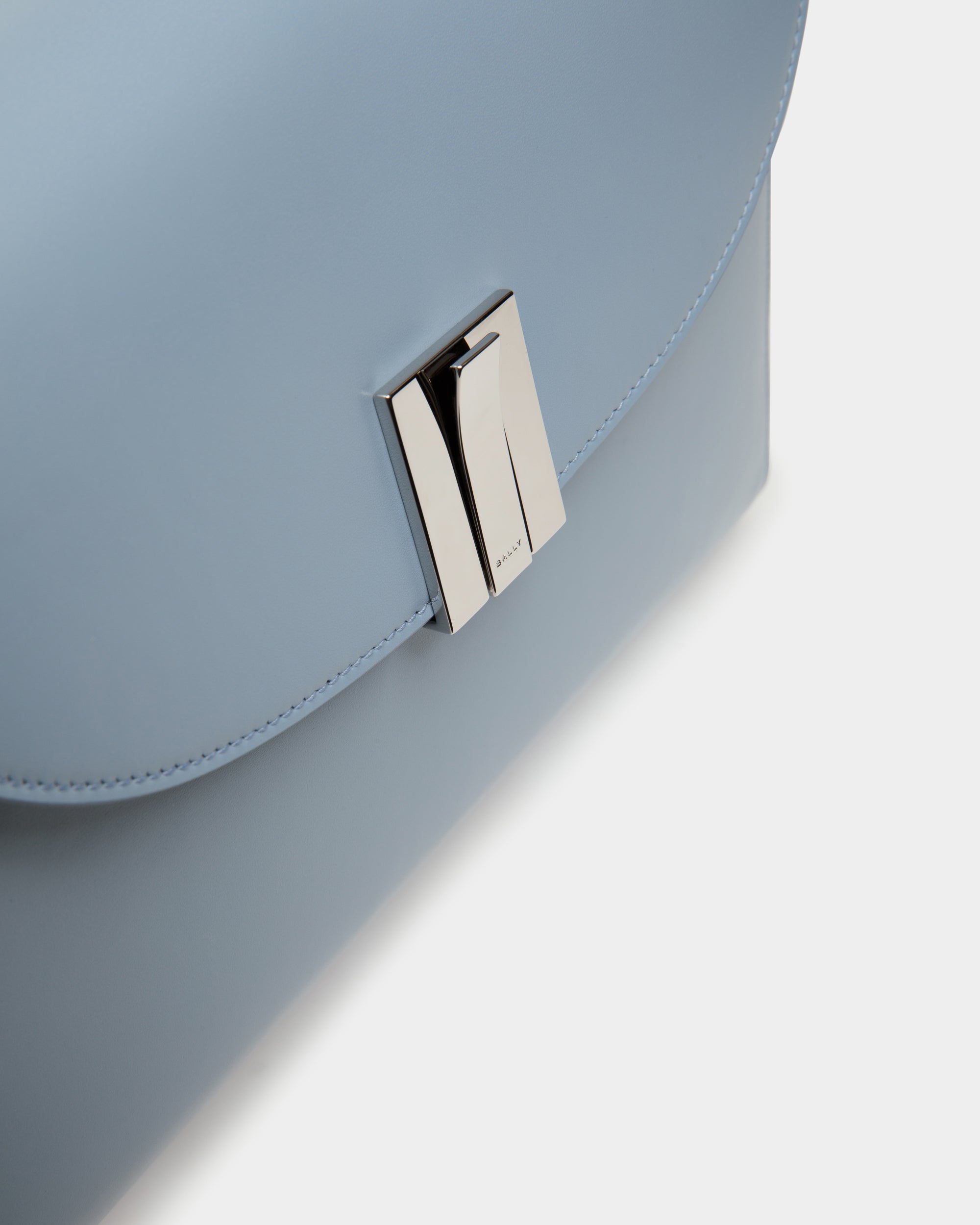 Sac D’épaule Ollam En Cuir Light Blue - Femme - Bally - 05