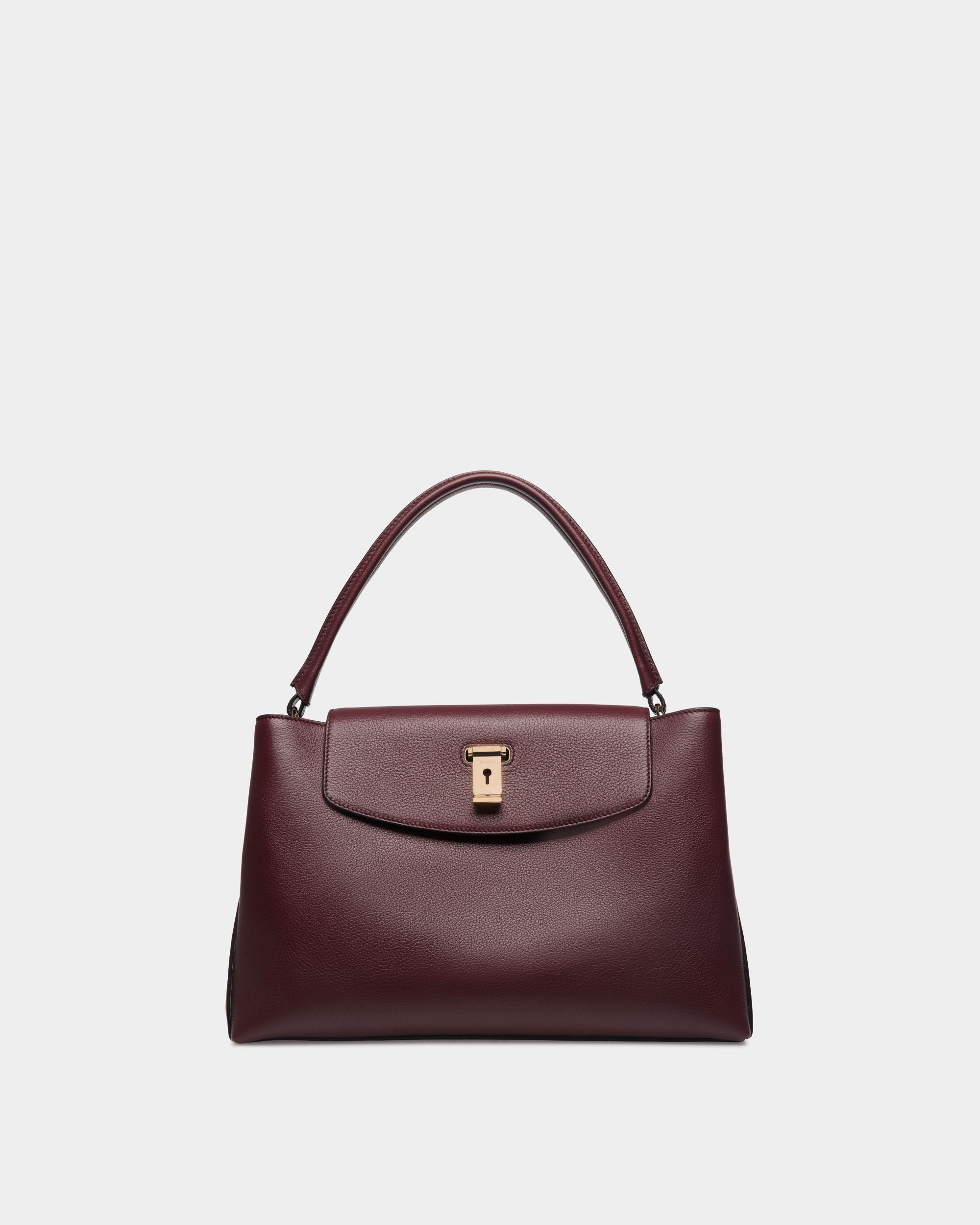 Sac À Anse Supérieure Lock Me En Cuir Grainé Andorra - Femme - Bally - 01
