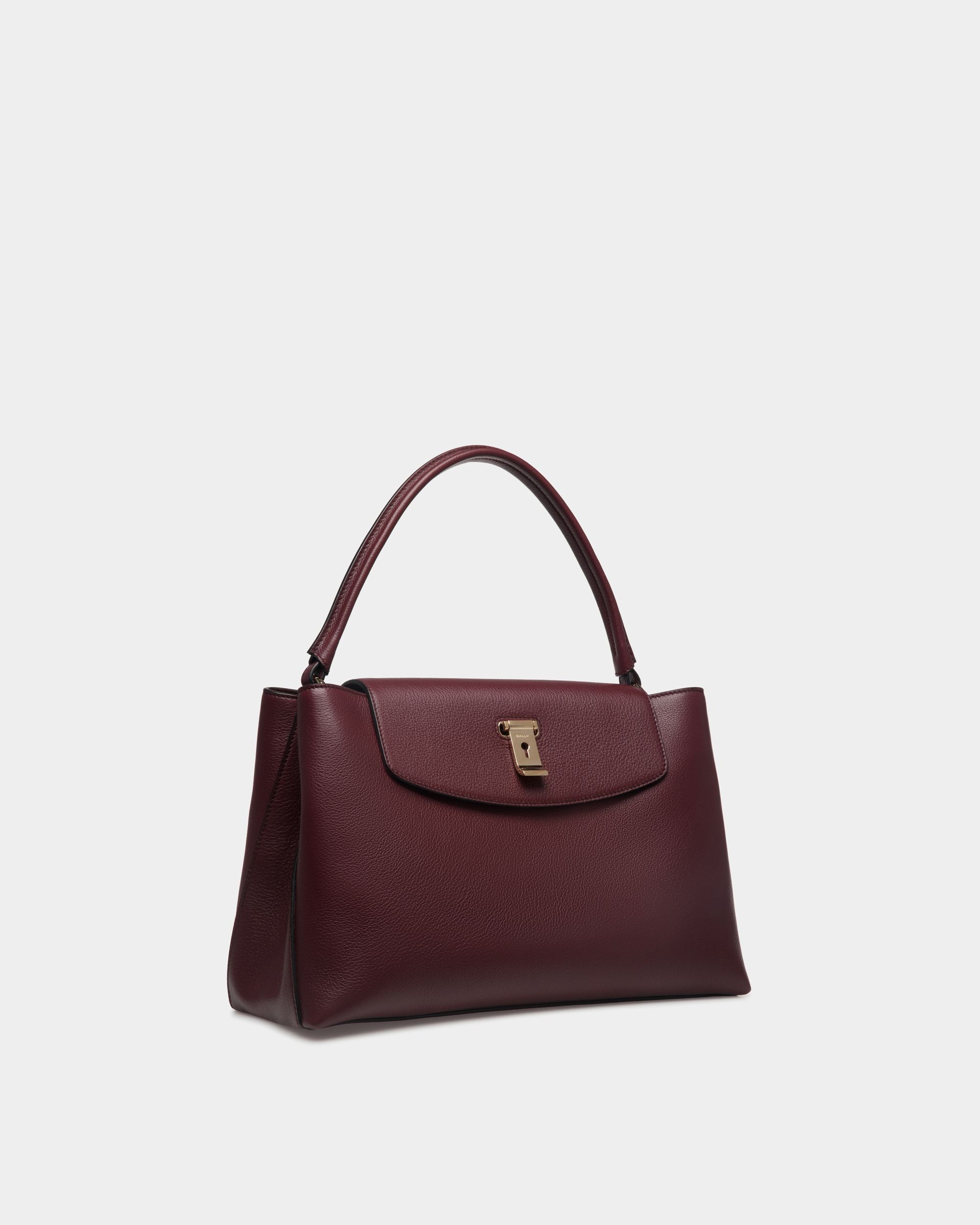 Sac À Anse Supérieure Lock Me En Cuir Grainé Andorra - Femme - Bally - 04