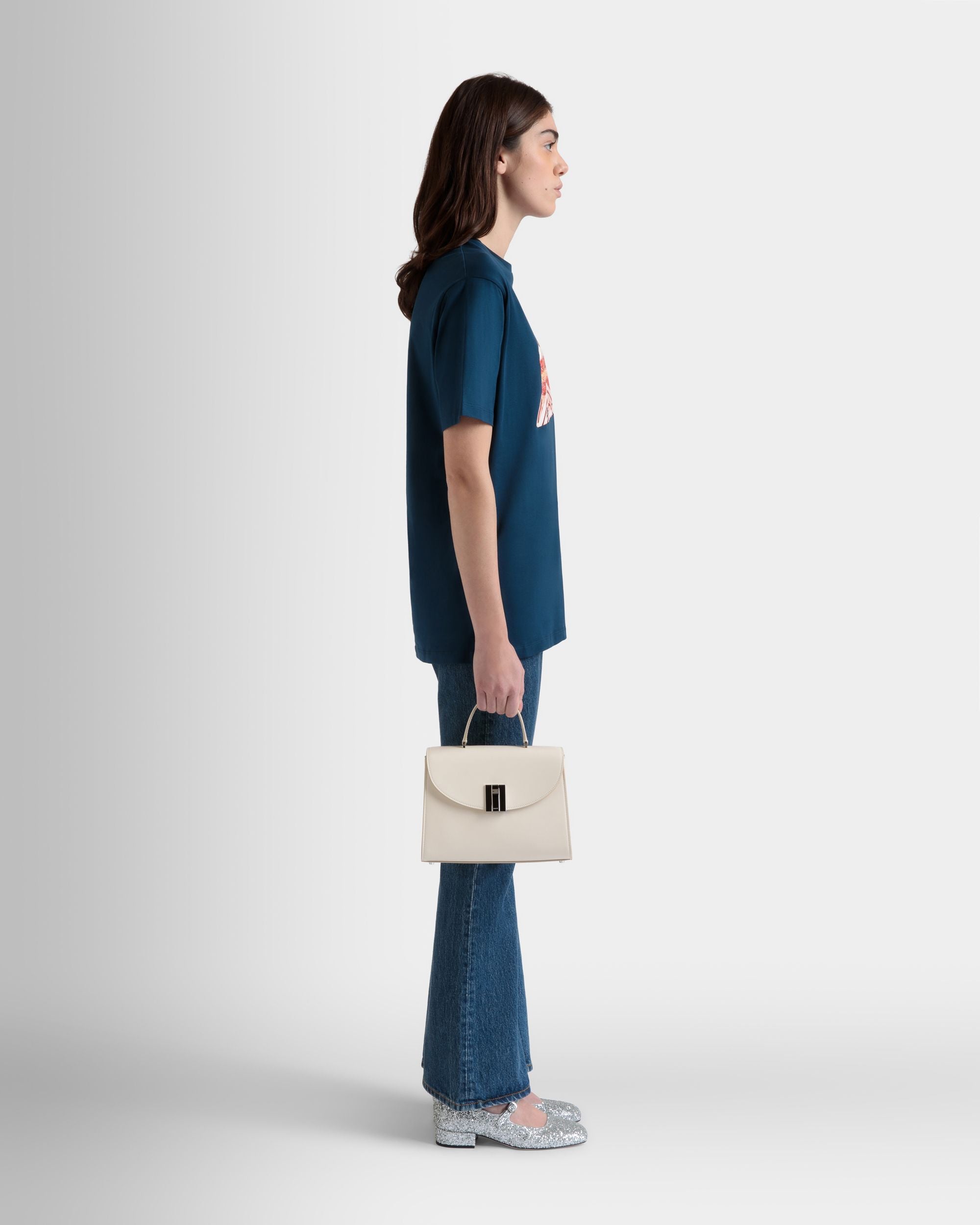 Sac À Anse Supérieure Ollam En Cuir Blanc - Femme - Bally - 02