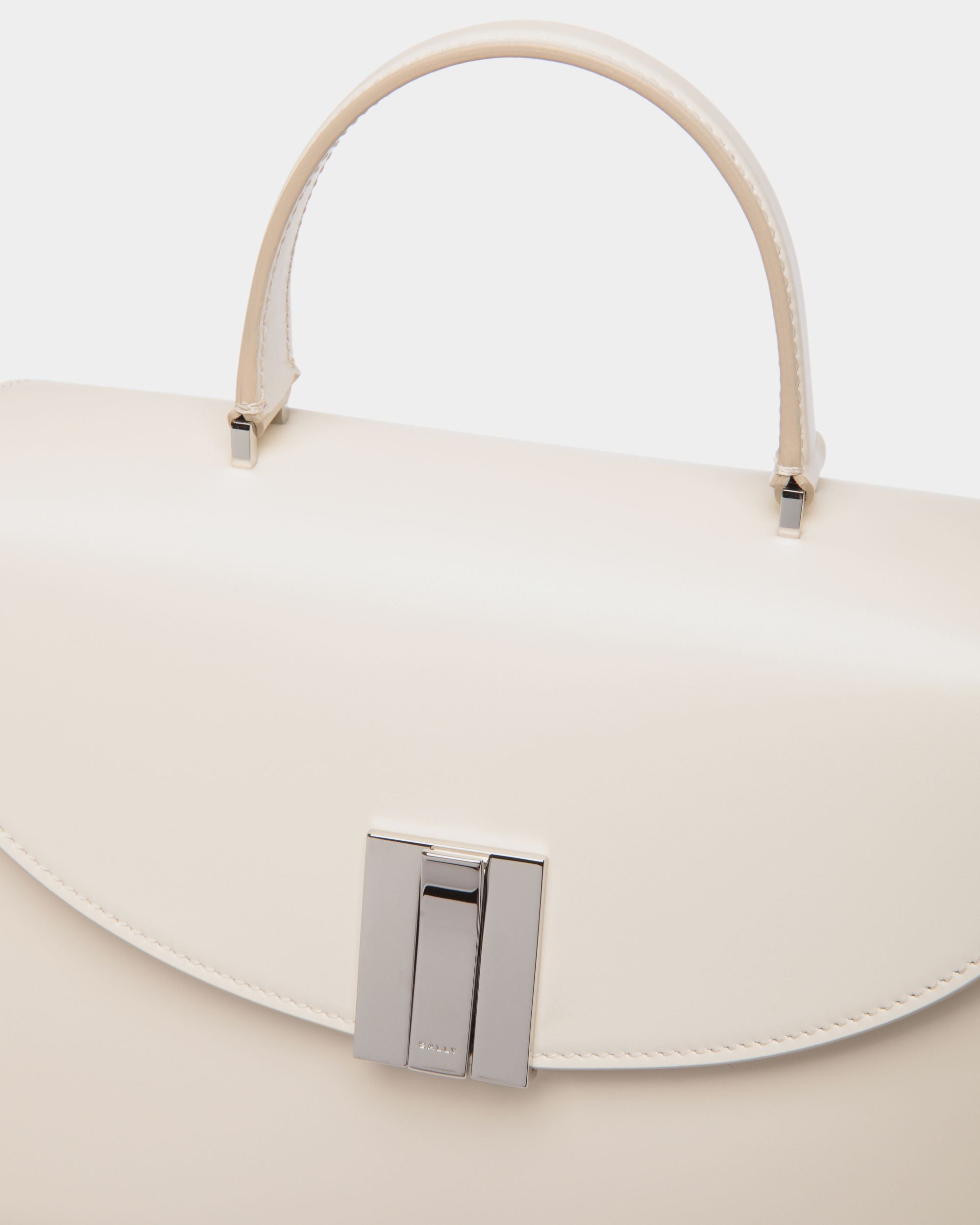 Sac À Anse Supérieure Ollam En Cuir Blanc - Femme - Bally - 06