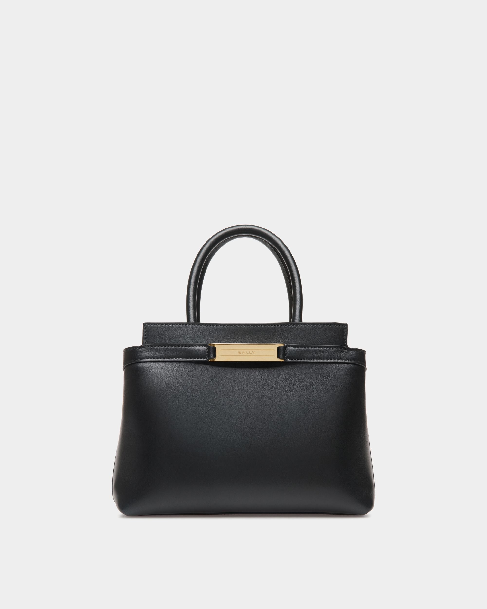 Petit Sac Tote Deco En Cuir Noir - Femme - Bally - 01