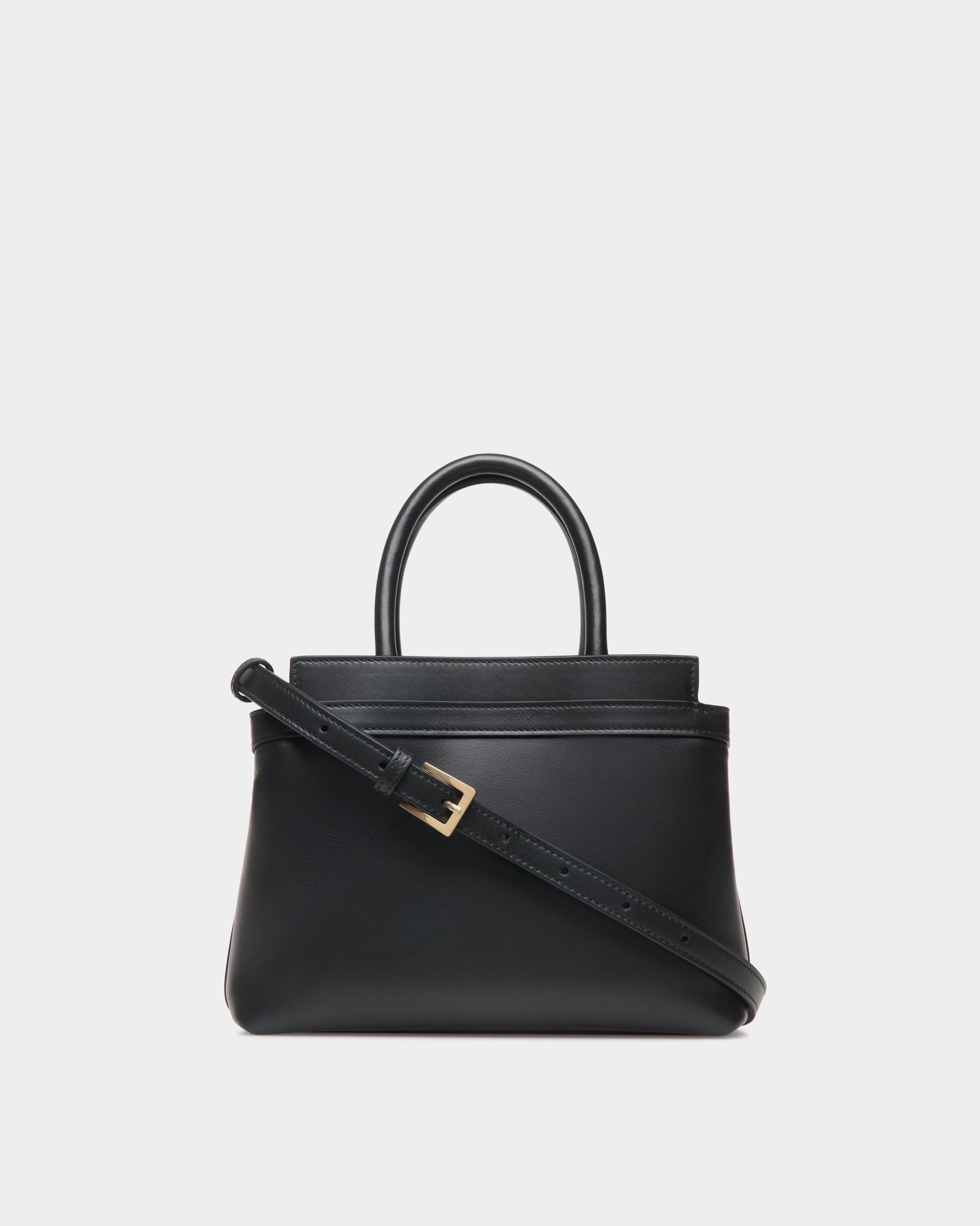 Petit Sac Tote Deco En Cuir Noir - Femme - Bally - 03