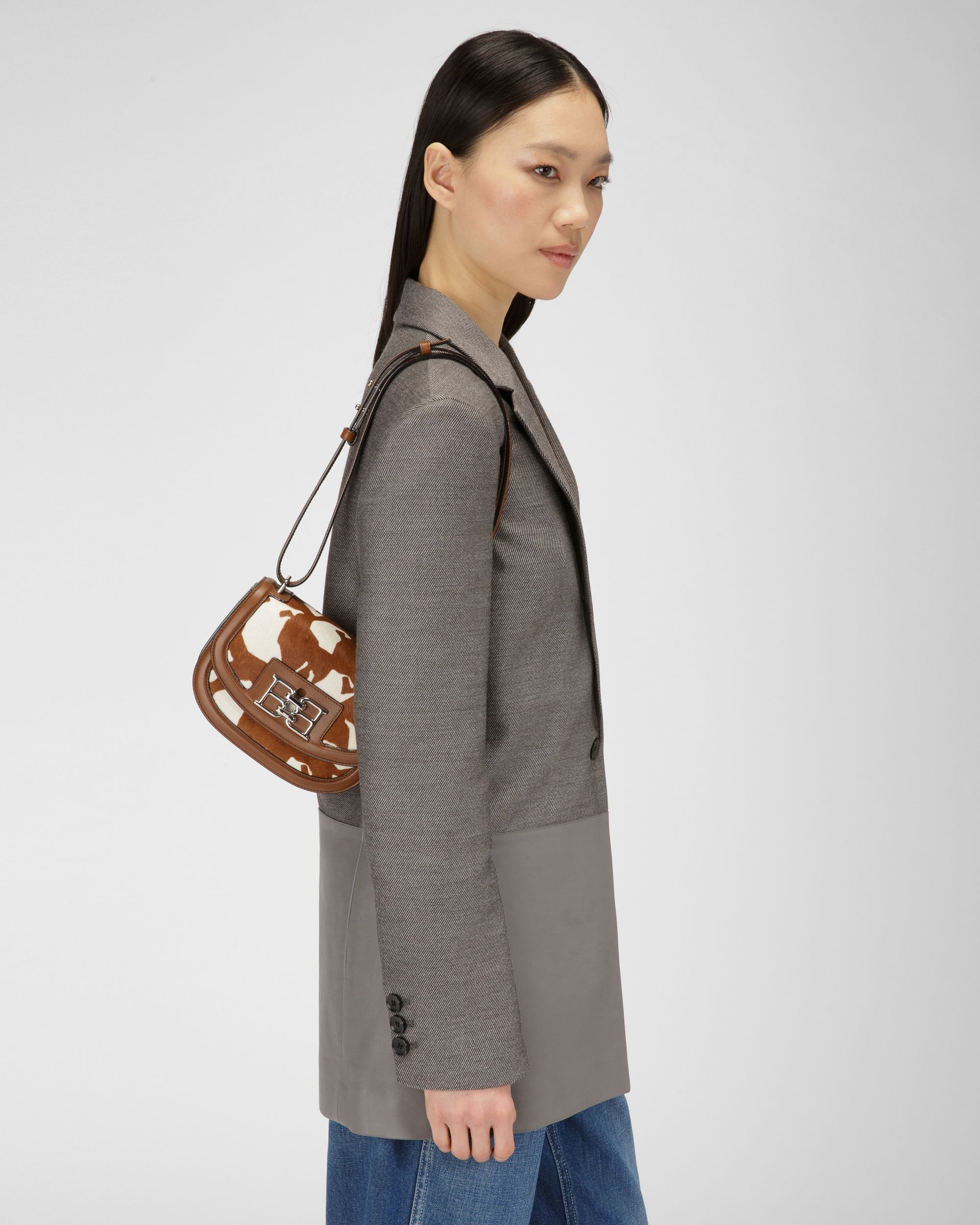 Baily Mini-Sac En Cuir Marron Et Blanc - Femme - Bally - 02