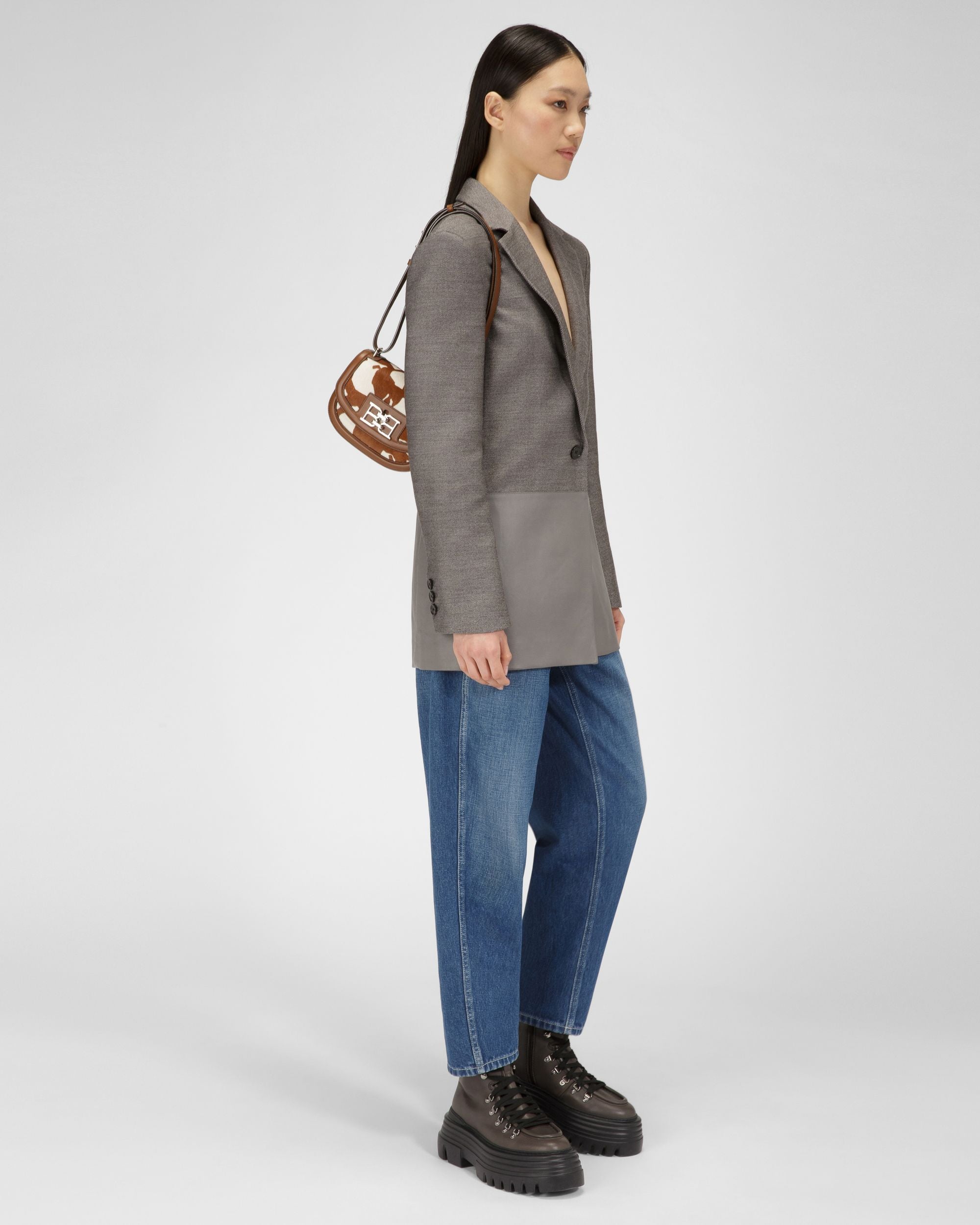 Baily Mini-Sac En Cuir Marron Et Blanc - Femme - Bally - 08