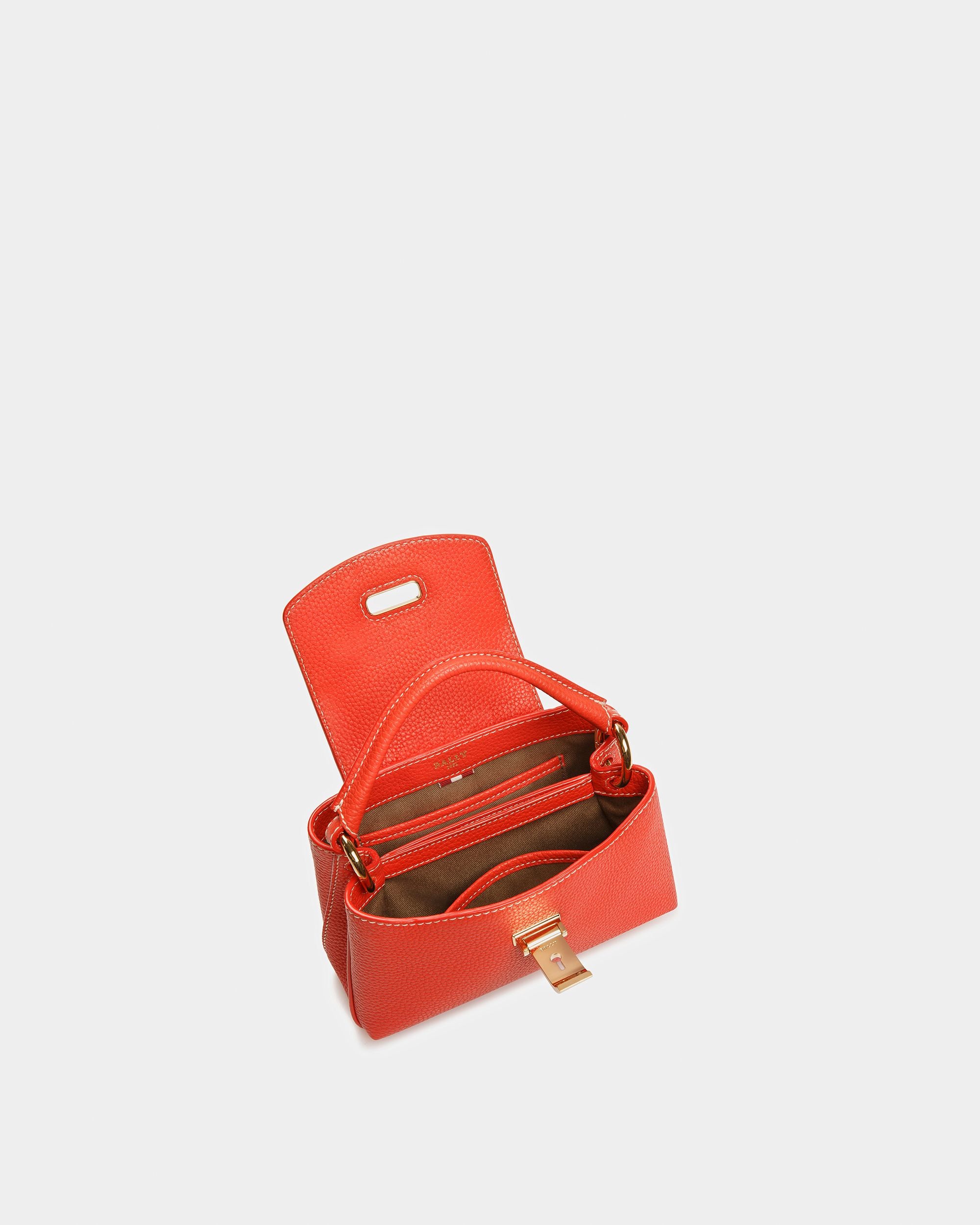 Layka Xs Sac À Anse Supérieure En Cuir Orange Et Marron - Femme - Bally - 04