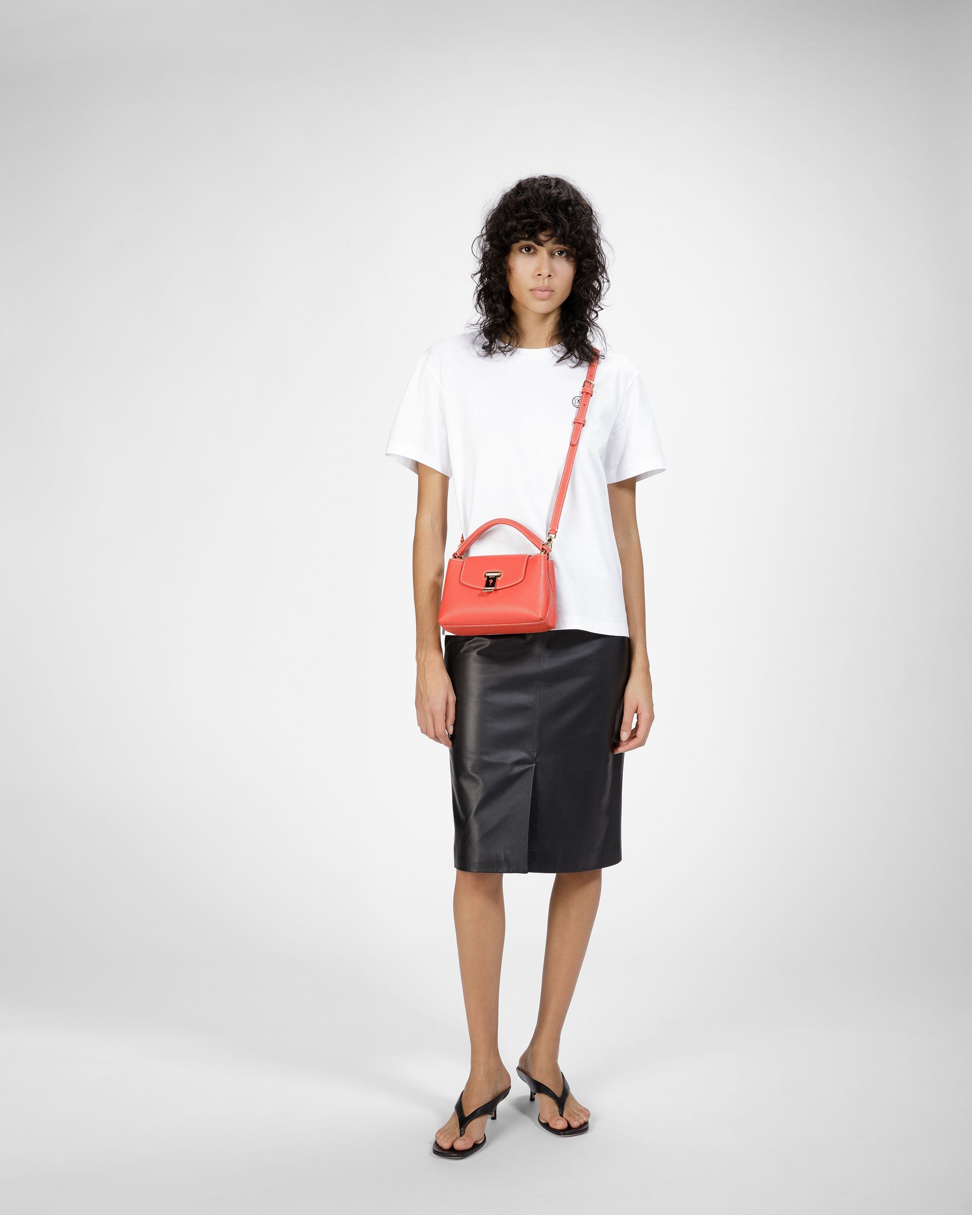 Layka Xs Sac À Anse Supérieure En Cuir Orange Et Marron - Femme - Bally - 08