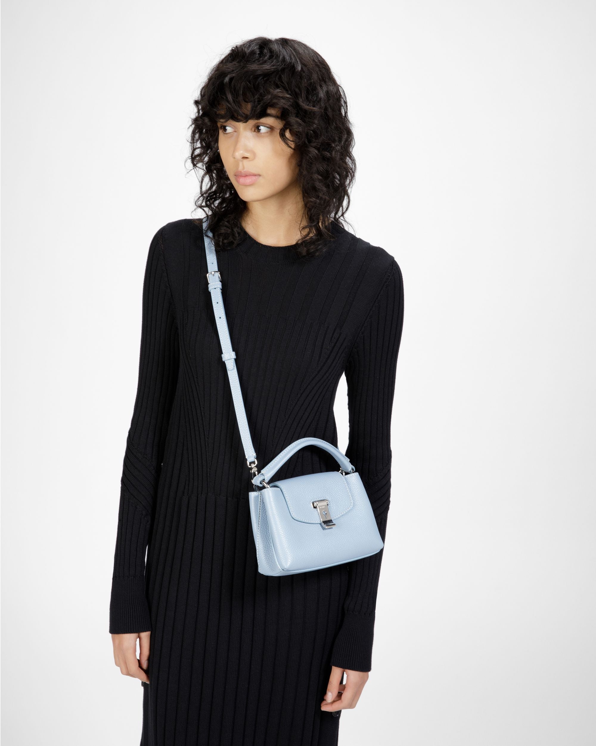 Layka Xs Mini Sac En Cuir Bleu Clair - Femme - Bally - 08