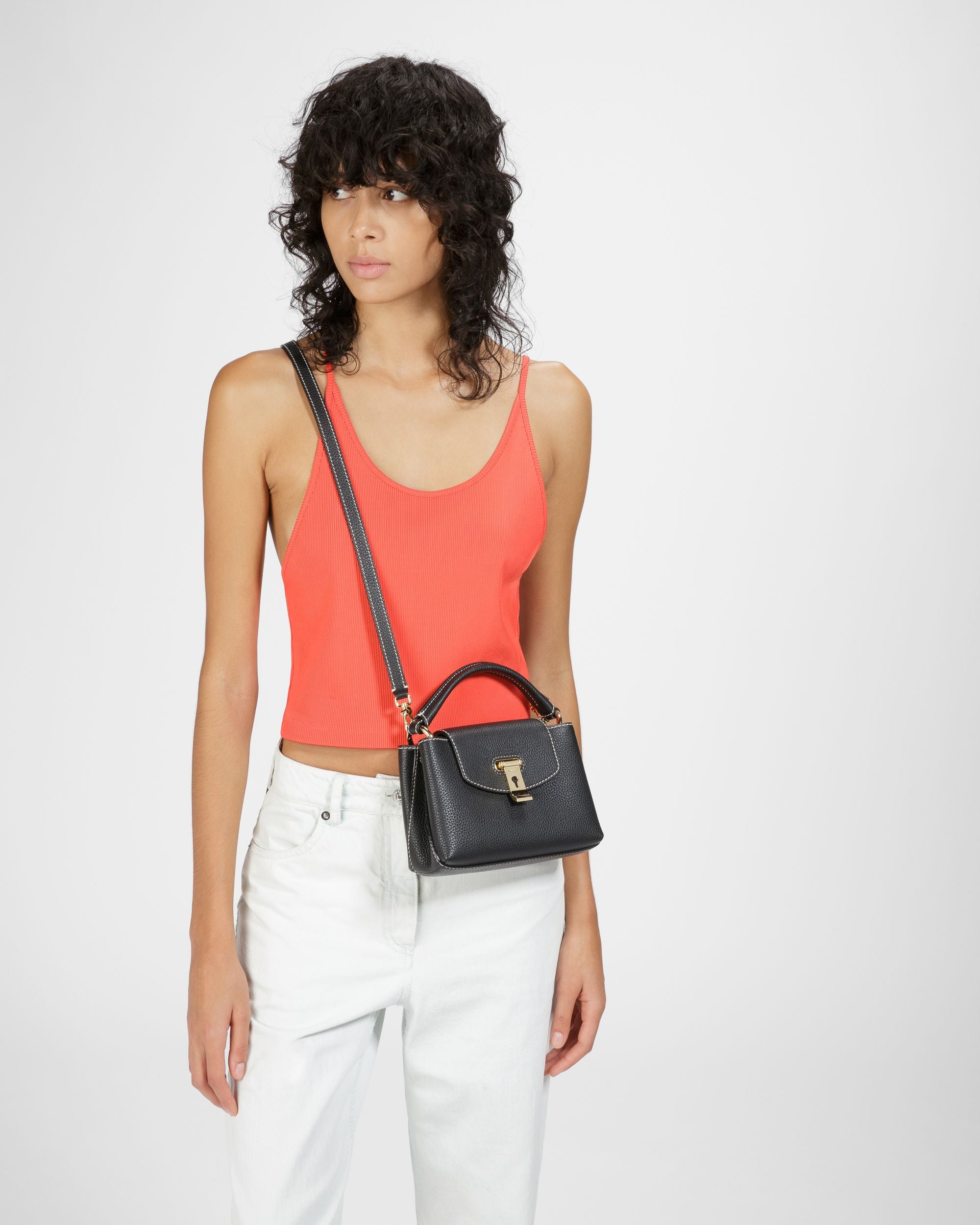Layka Xs Mini Sac En Cuir Noir - Femme - Bally - 02